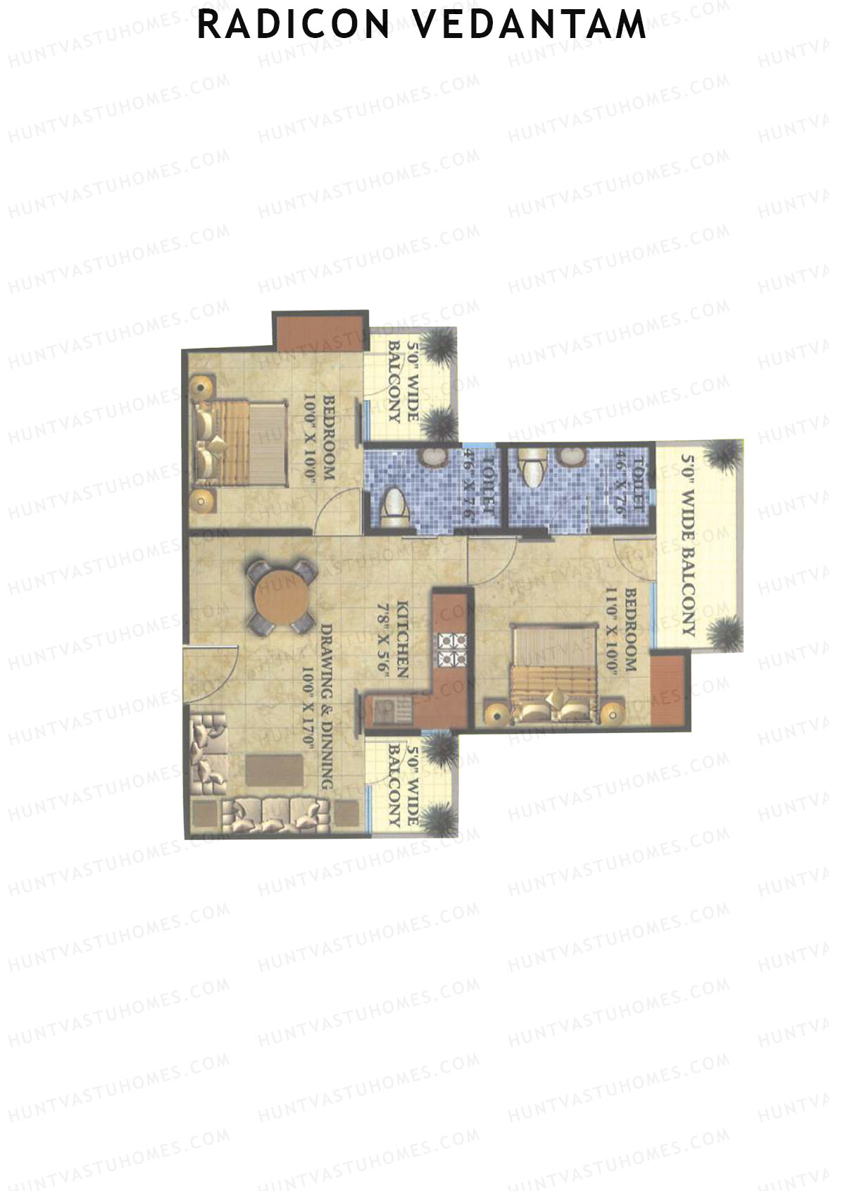Radicon Vedantam Tower B1 Unit 3 Floor Plan