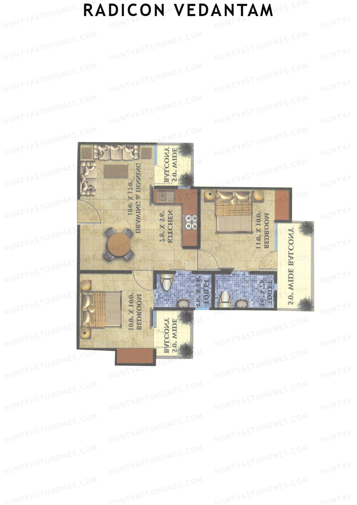 Radicon Vedantam Tower B1 Unit 4 Floor Plan