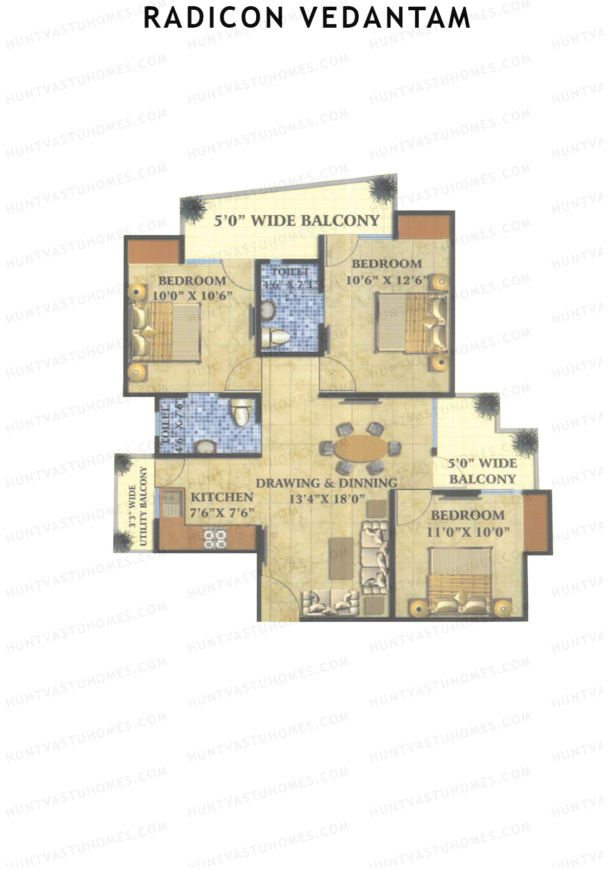 Radicon Vedantam Tower C1 Unit 2 Floor Plan