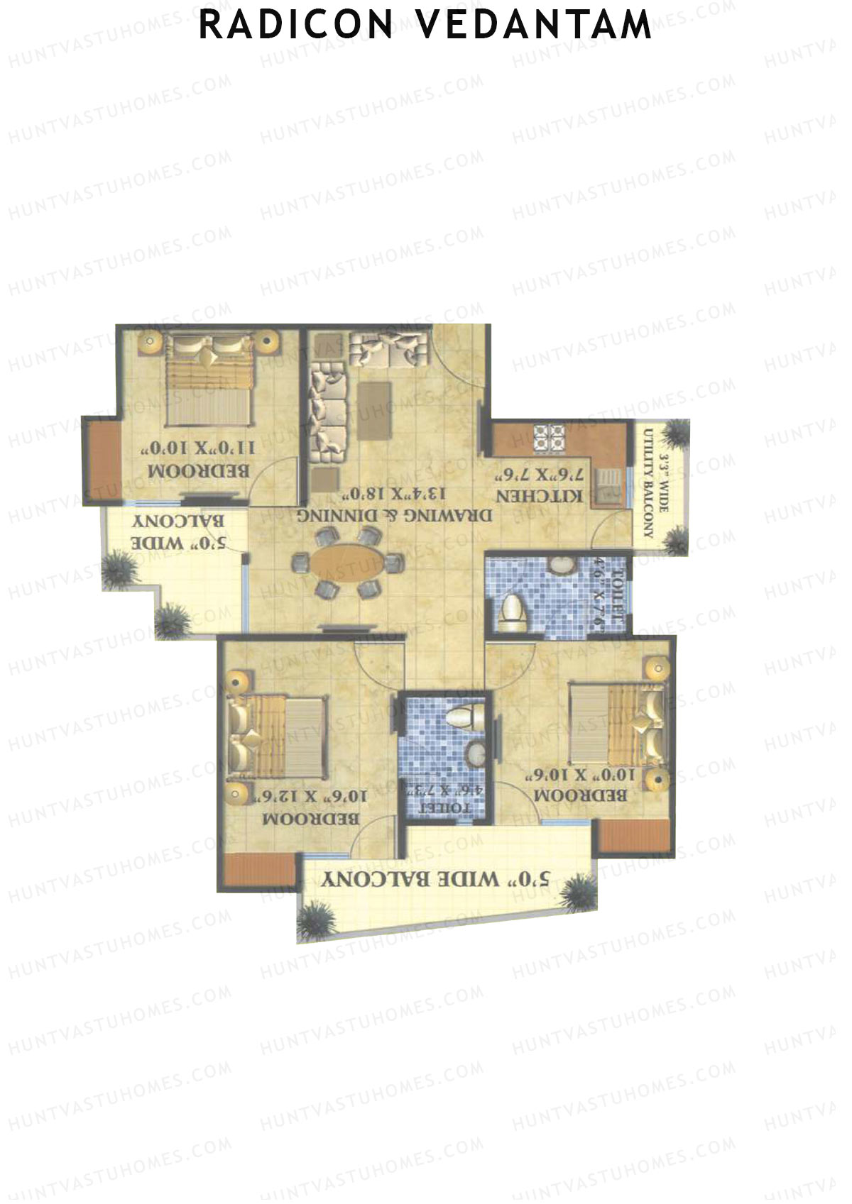 Radicon Vedantam Tower C2 Unit 4 Floor Plan