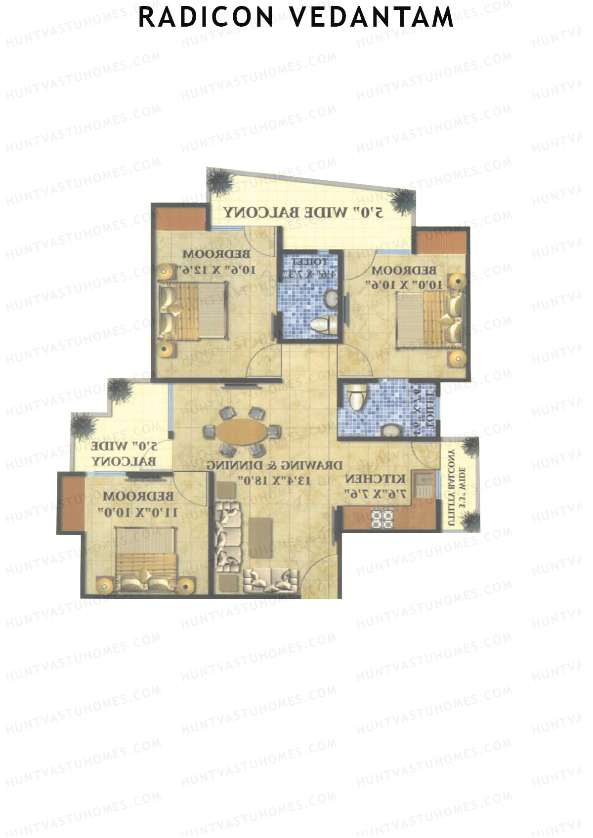 Radicon Vedantam Tower D1 Unit 1 Floor Plan