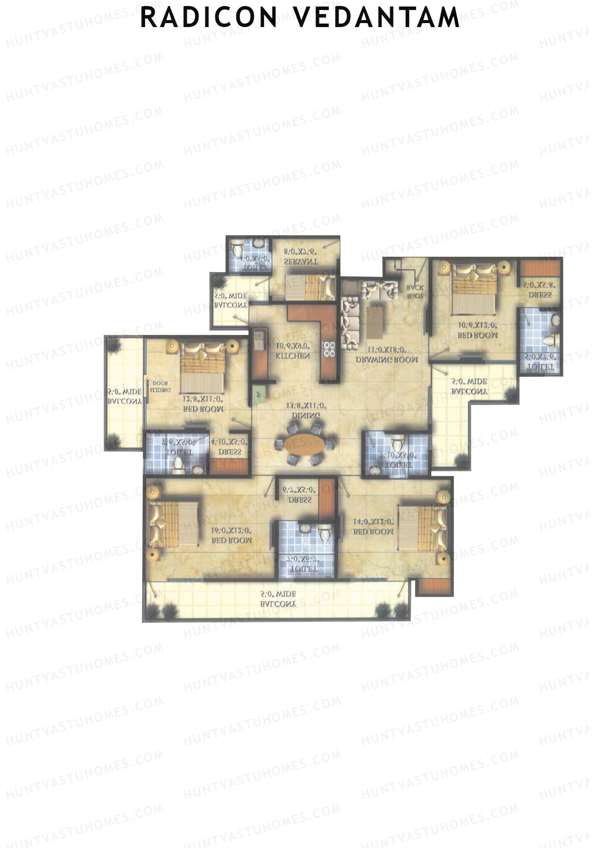 Radicon Vedantam Tower D2F Unit 6 Floor Plan
