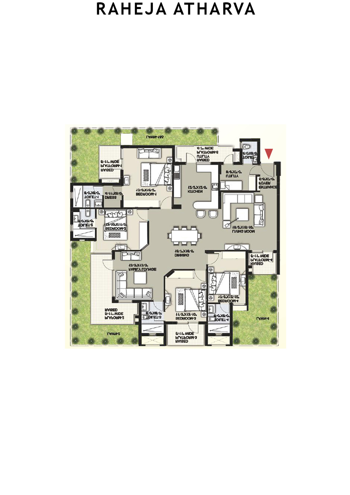 Raheja Atharva Tower A Unit 1 (Type A ) Floor Plan