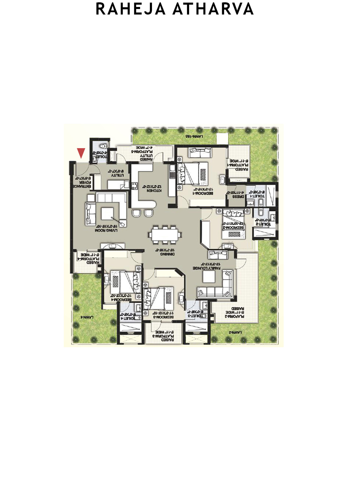 Raheja Atharva Tower A Unit 2 (Type A ) Floor Plan