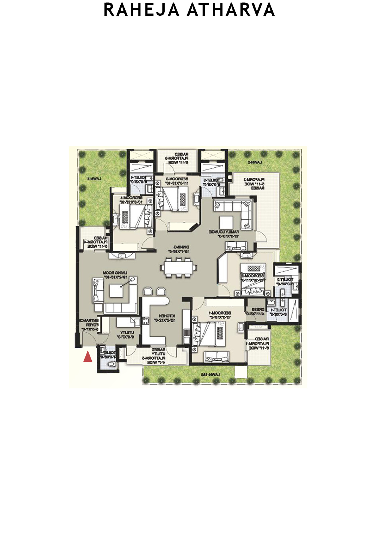 Raheja Atharva Tower A Unit 4 (Type A ) Floor Plan