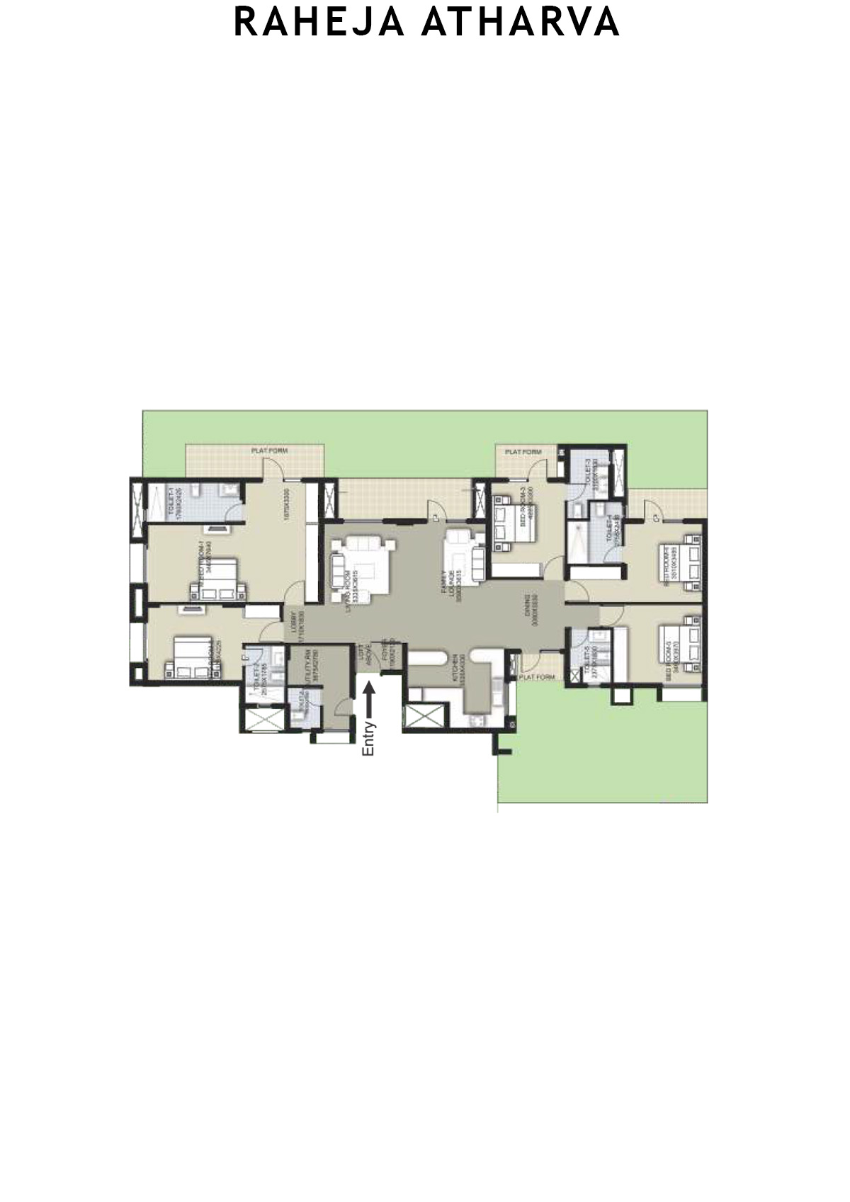 Raheja Atharva Tower E Unit 4 (Type C ) Floor Plan
