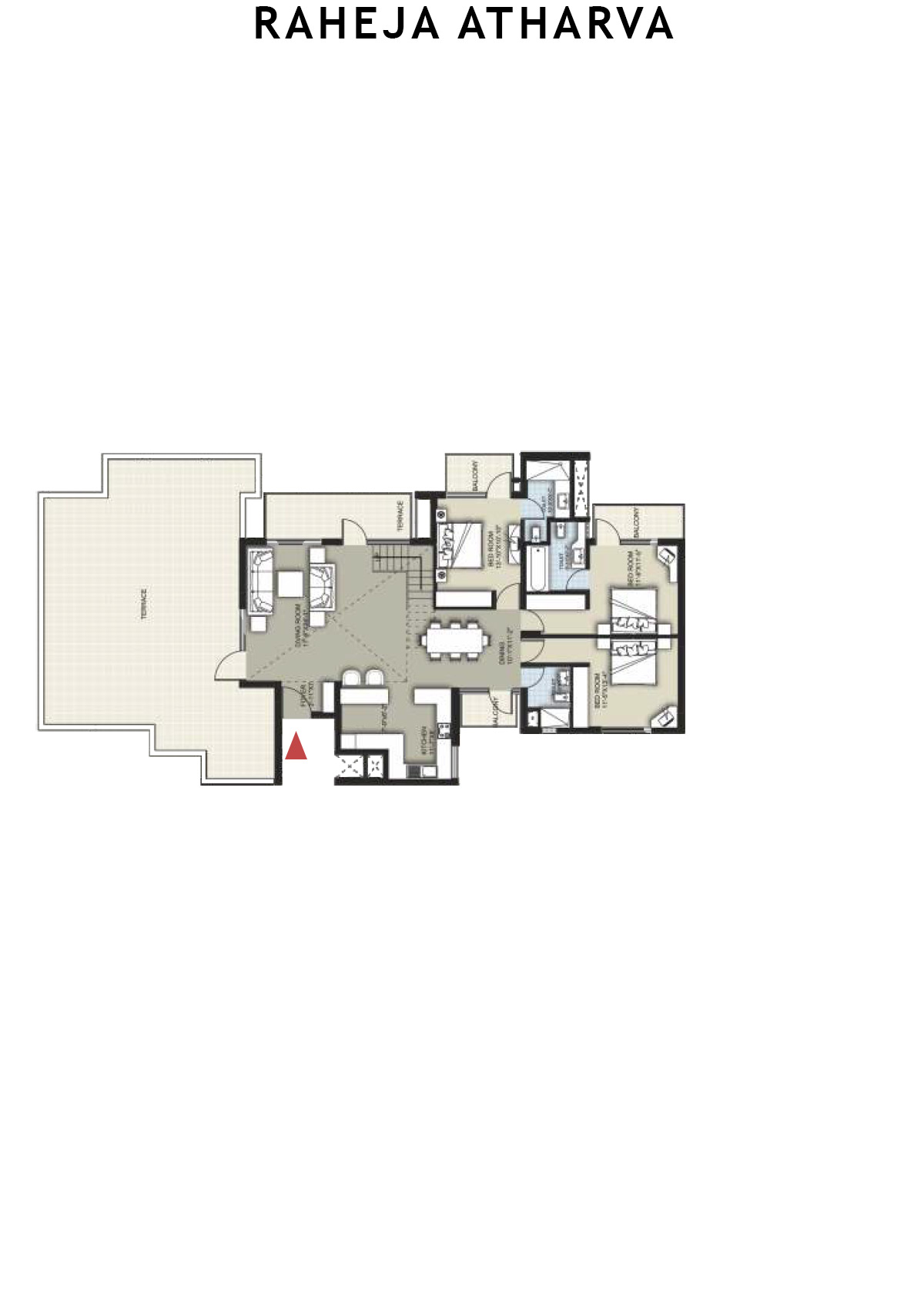 Raheja Atharva Tower E Unit 5 (Penthouse) Floor Plan