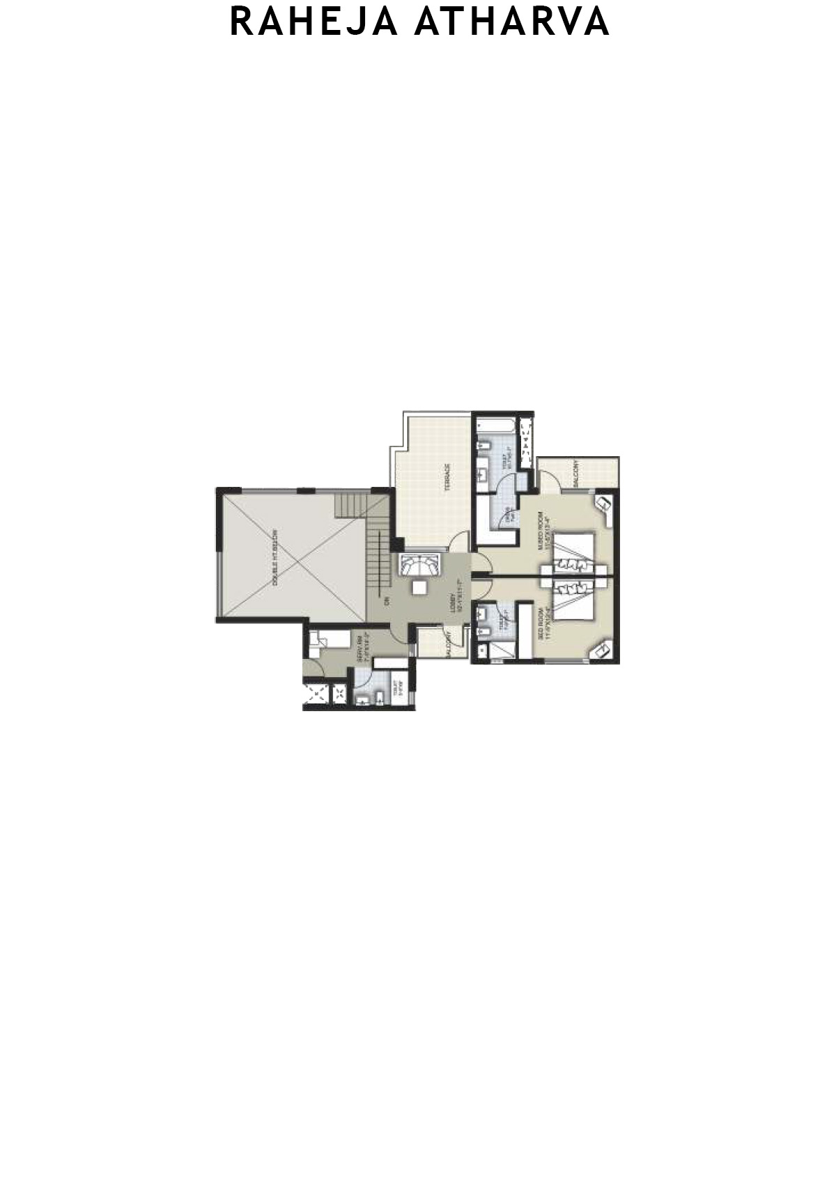 Raheja Atharva Tower E Unit 5 (Penthouse) Floor Plan