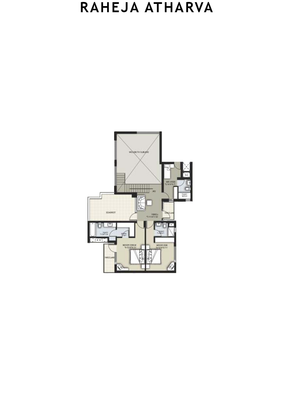 Raheja Atharva Tower F Unit 1 (Penthouse) Floor Plan