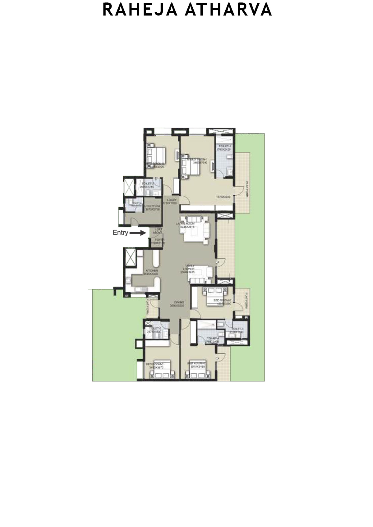 Raheja Atharva Tower F Unit 2 (Type C ) Floor Plan