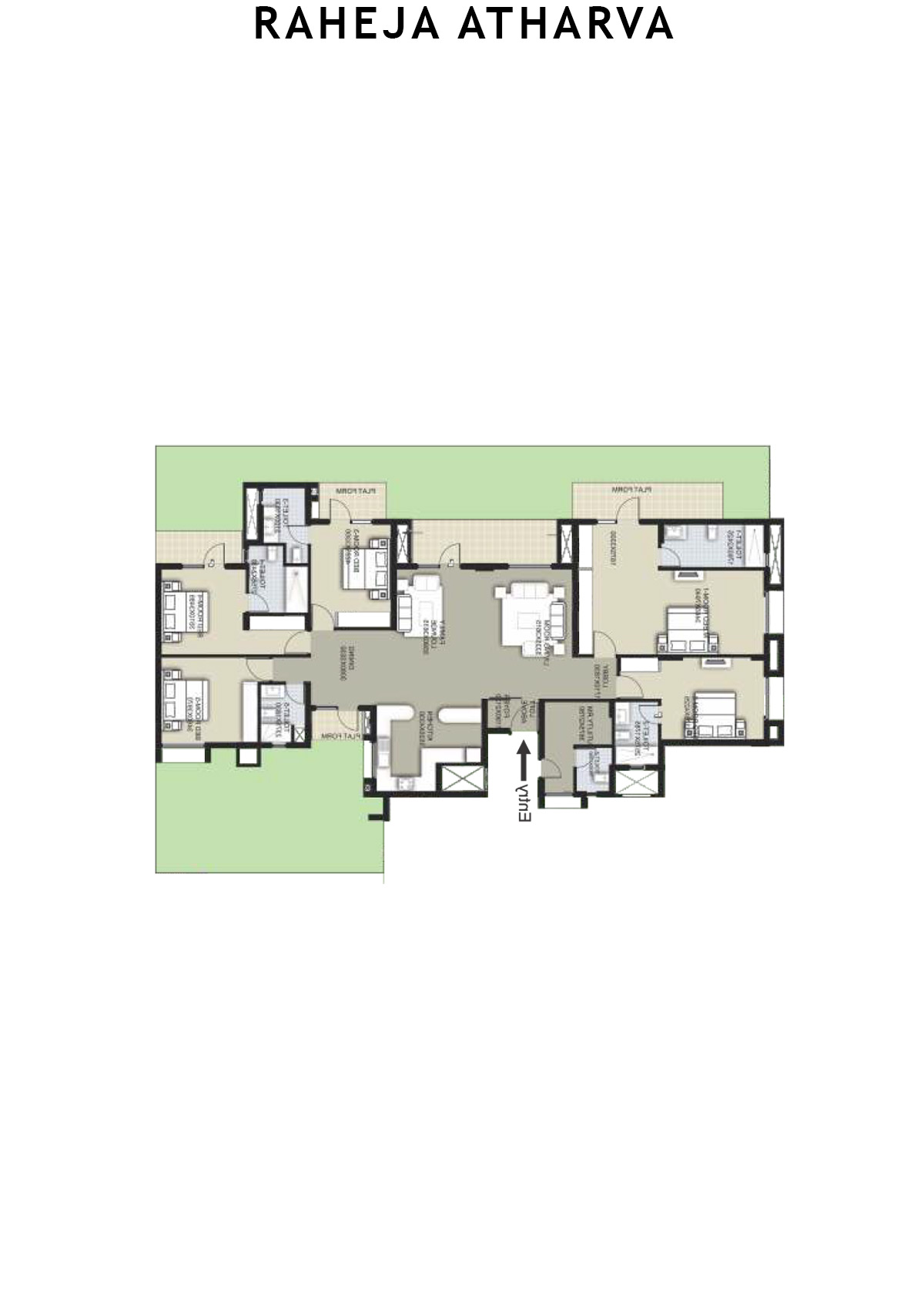 Raheja Atharva Tower F Unit 4 (Type C ) Floor Plan