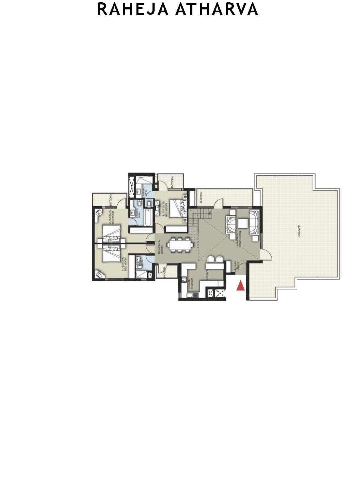 Raheja Atharva Tower F Unit 5 (Penthouse) Floor Plan