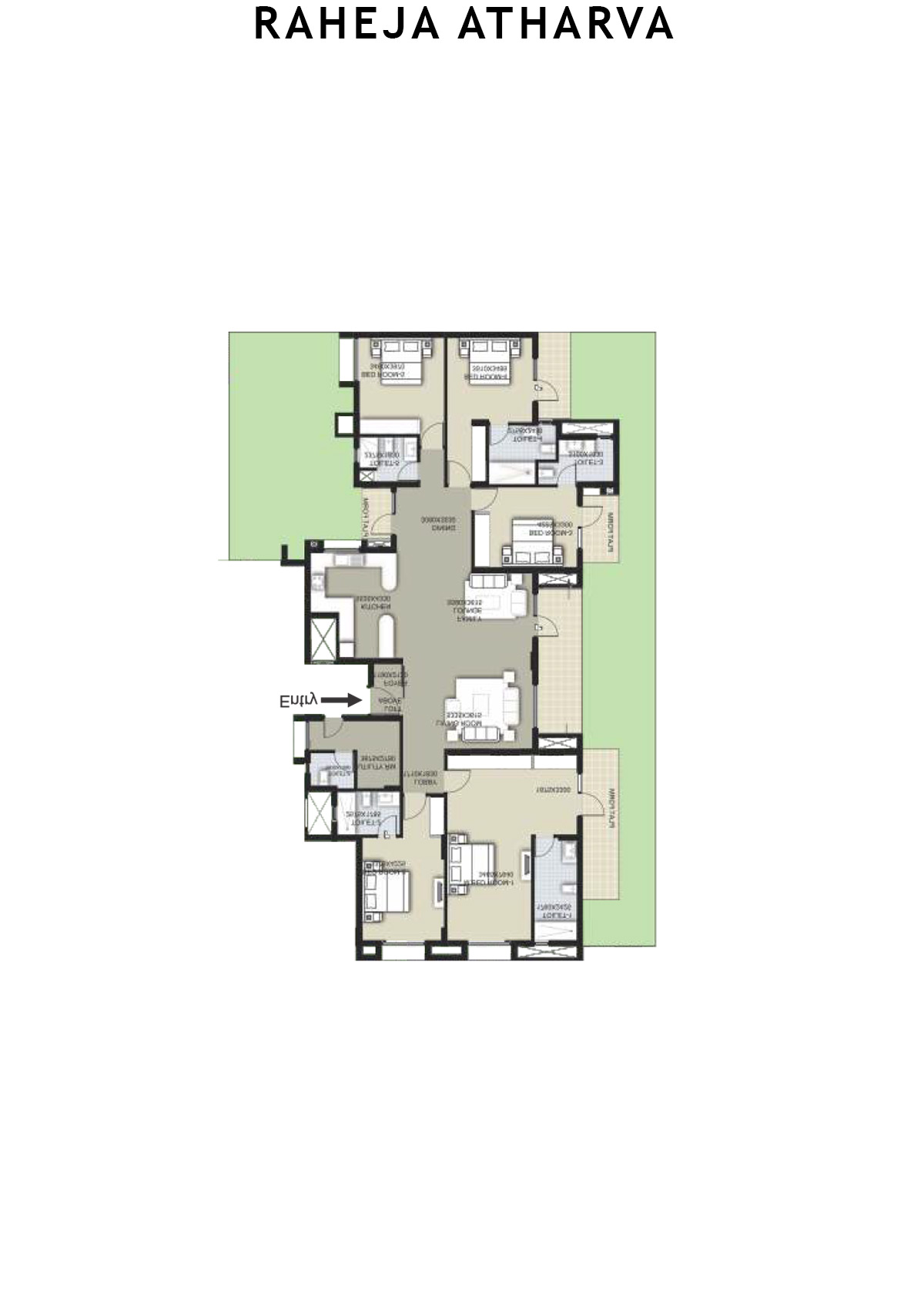 Raheja Atharva Tower G Unit 2 (Type C ) Floor Plan