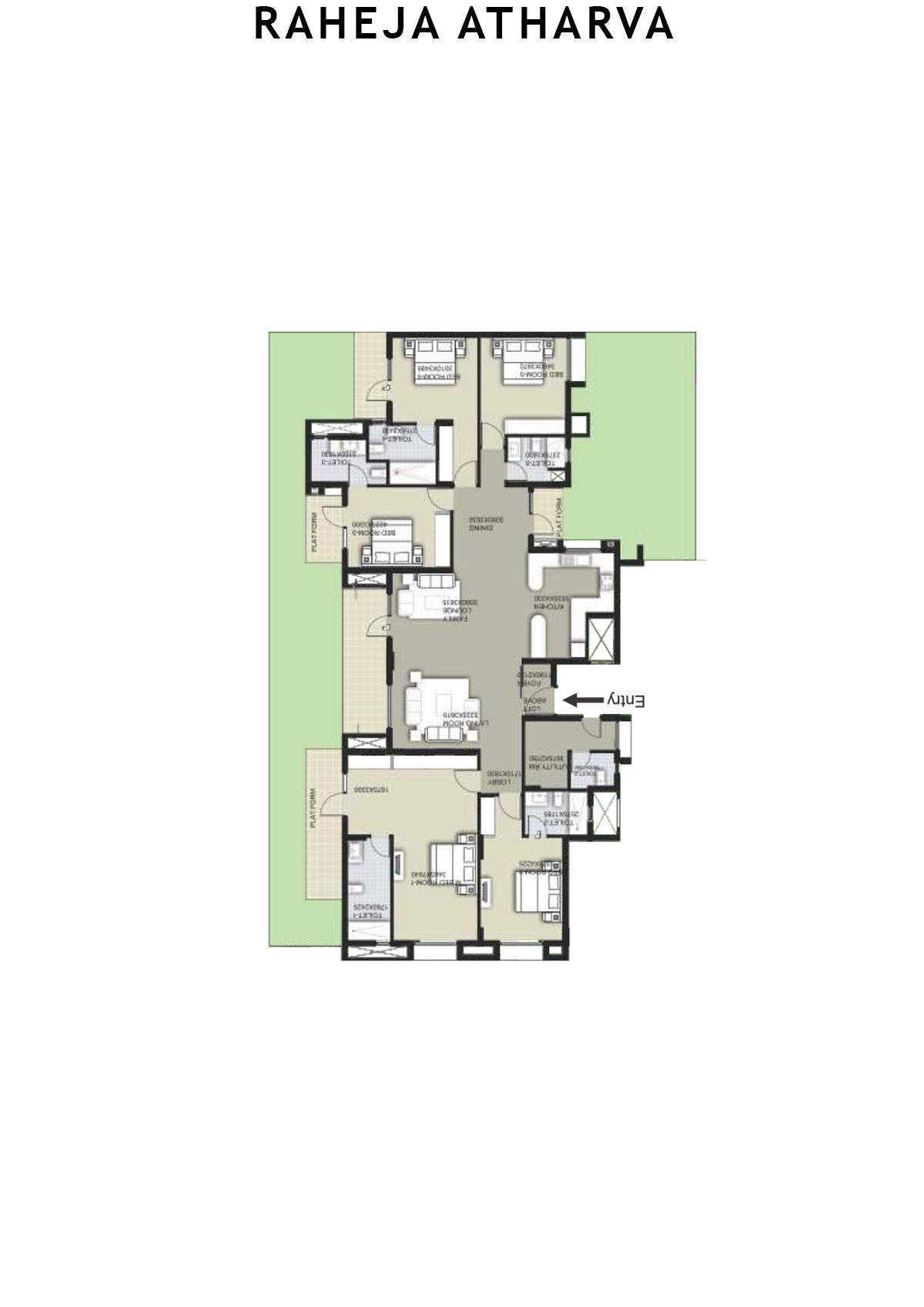 Raheja Atharva Tower H Unit 1 (Type C ) Floor Plan