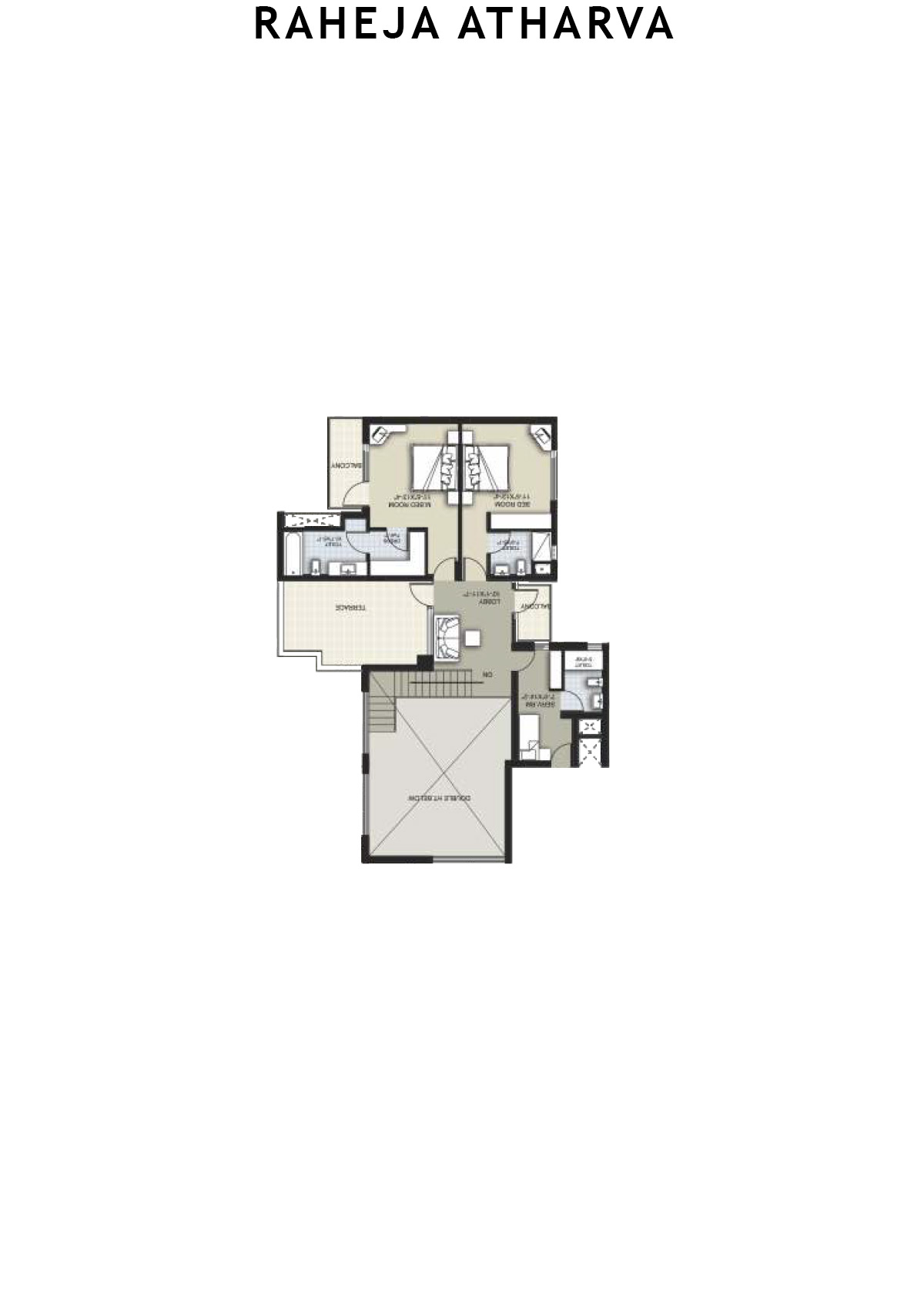 Raheja Atharva Tower H Unit 1 (Penthouse) Floor Plan