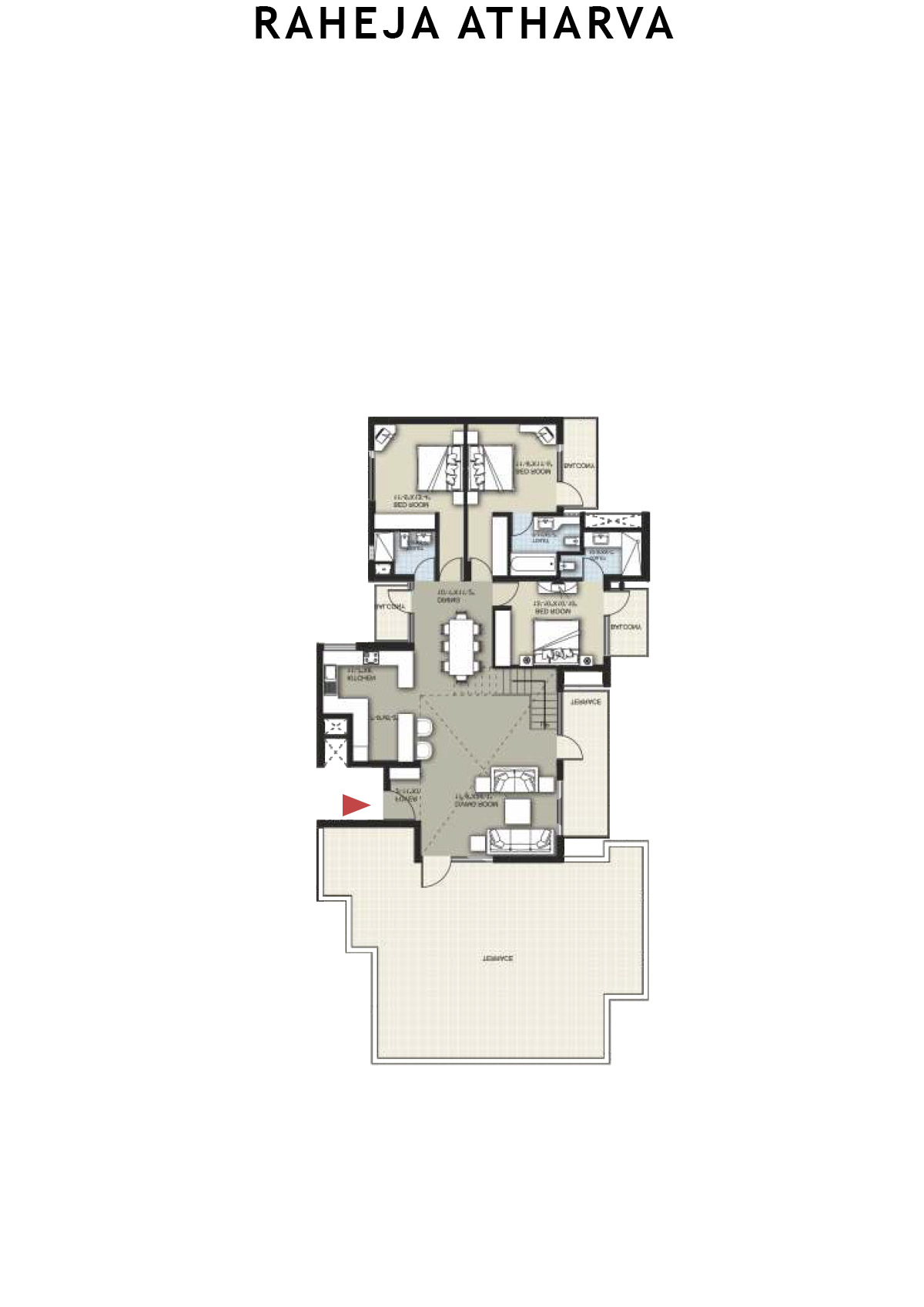 Raheja Atharva Tower H Unit 2 (Penthouse) Floor Plan