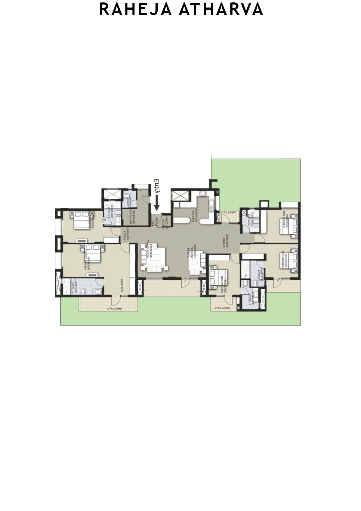 Raheja Atharva Tower H Unit 4 (Type C ) Floor Plan
