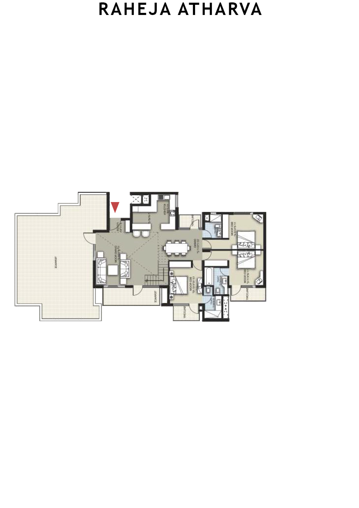 Raheja Atharva Tower H Unit 5 (Penthouse) Floor Plan