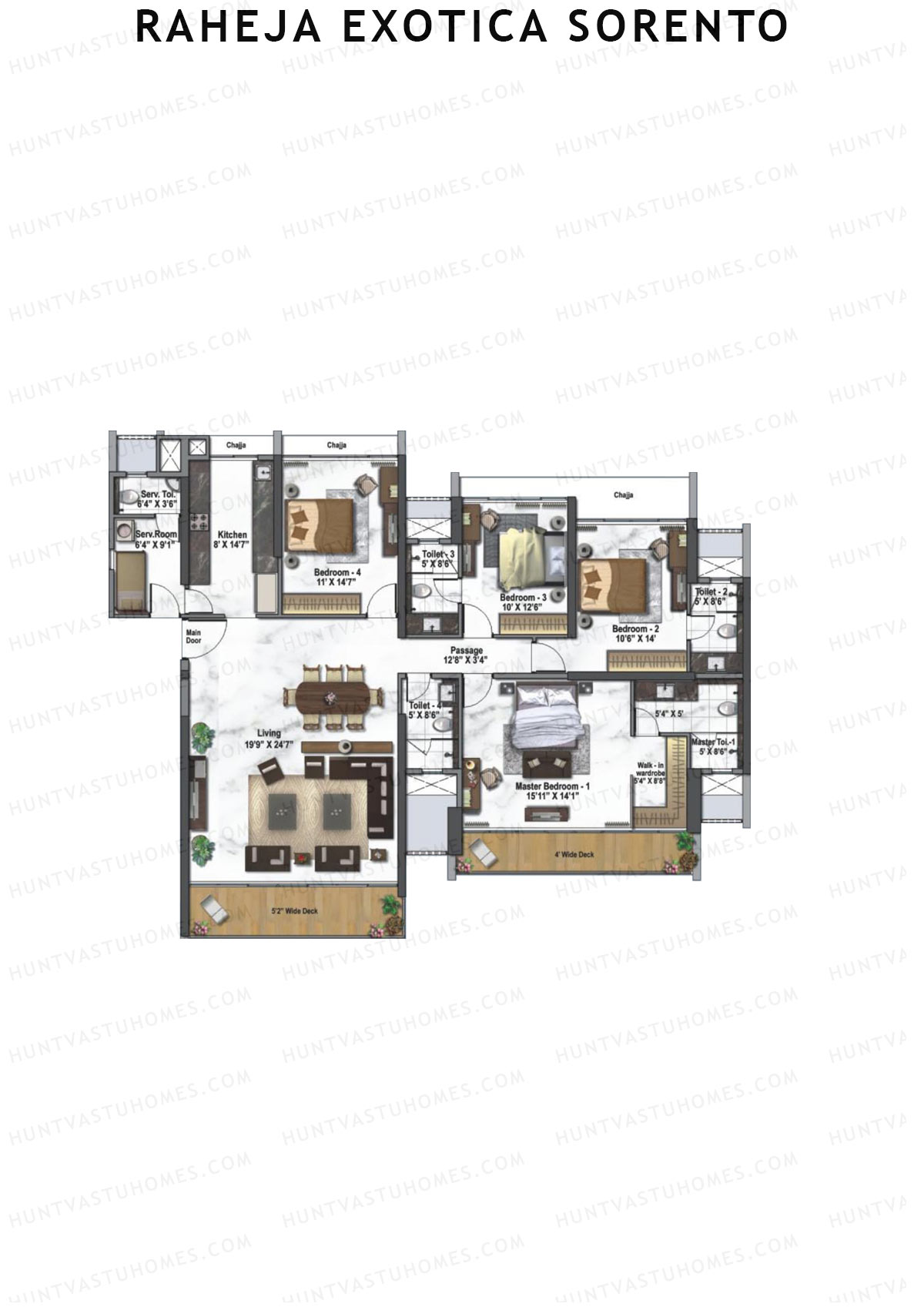 Raheja Exotica Sorento Tower A Unit 1 Floor Plan