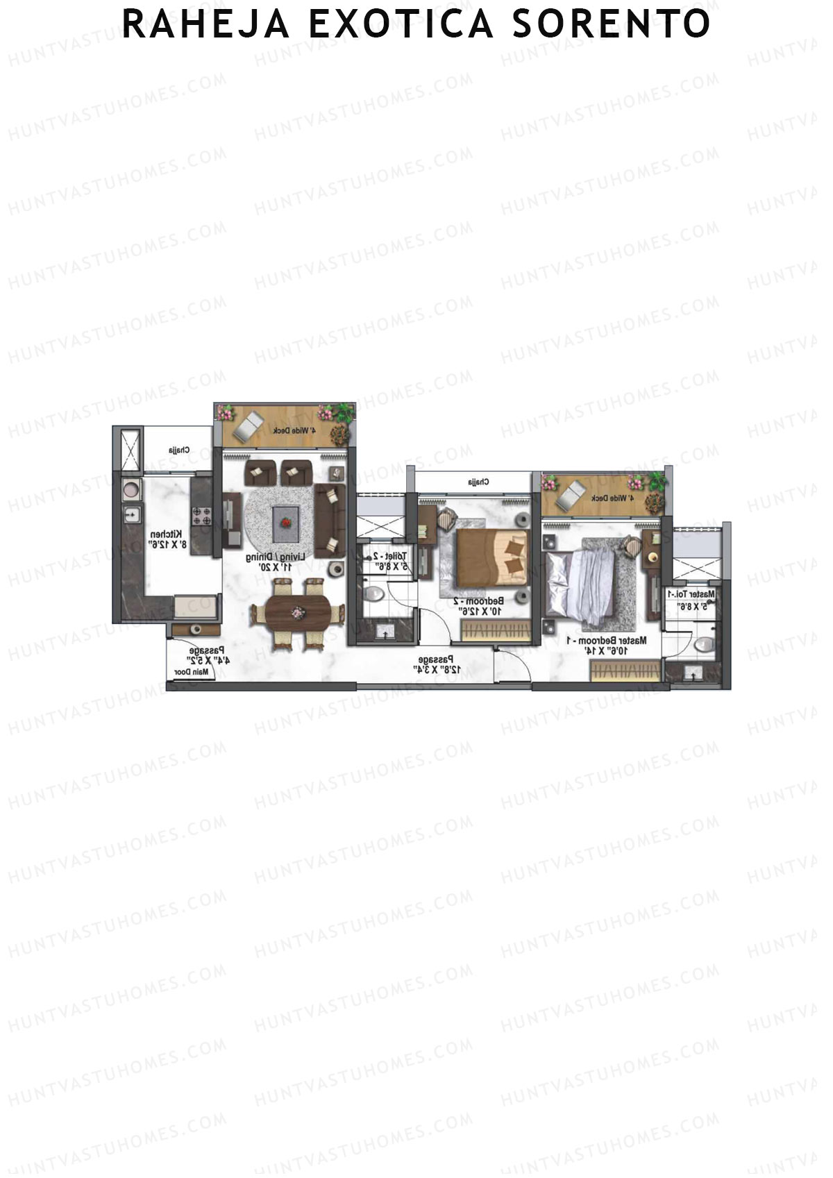 Raheja Exotica Sorento Tower A Unit 1 Floor Plan