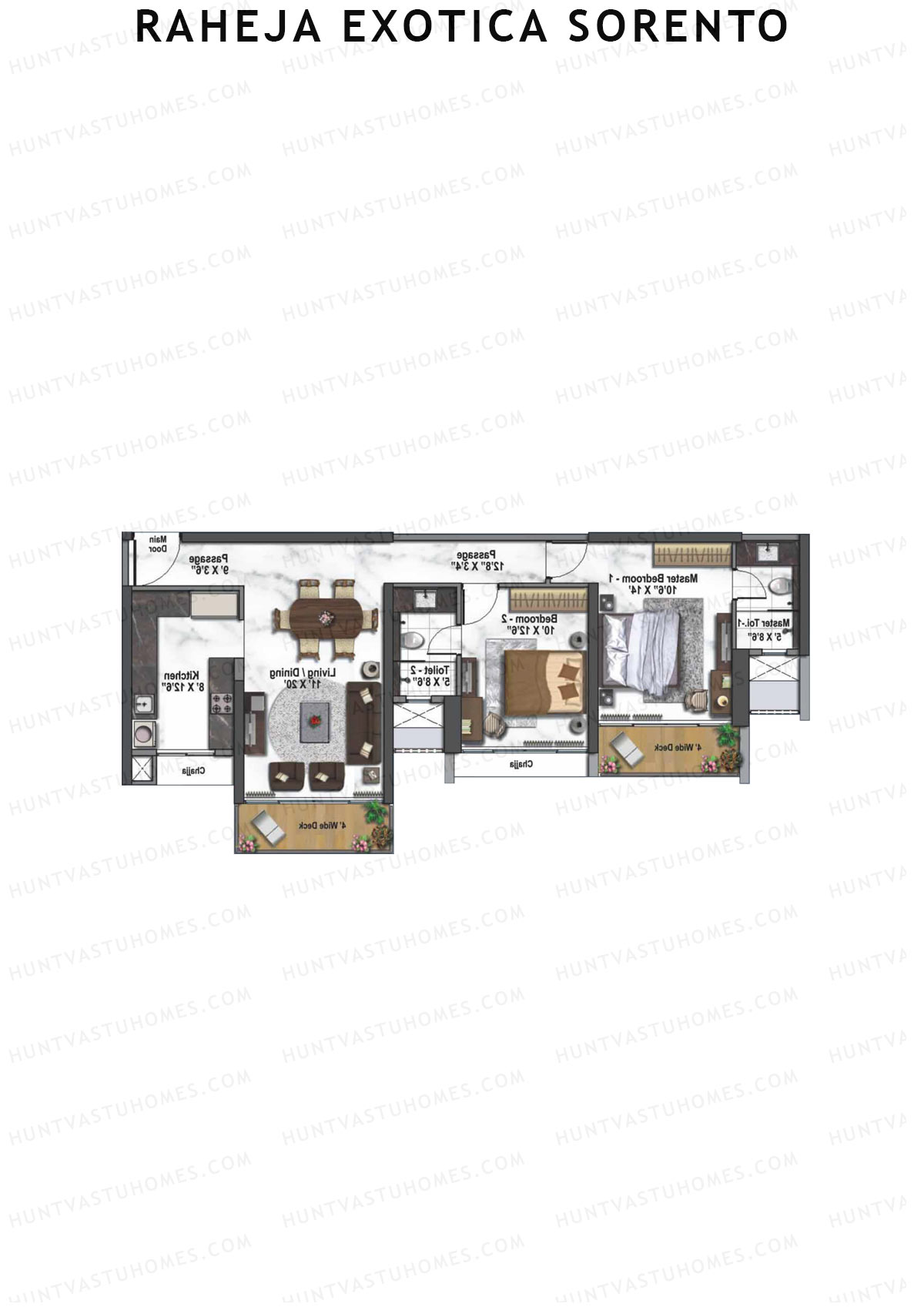 Raheja Exotica Sorento Tower A Unit 2 Floor Plan