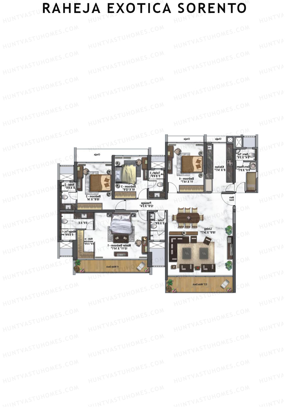 Raheja Exotica Sorento Tower A Unit 3 Floor Plan