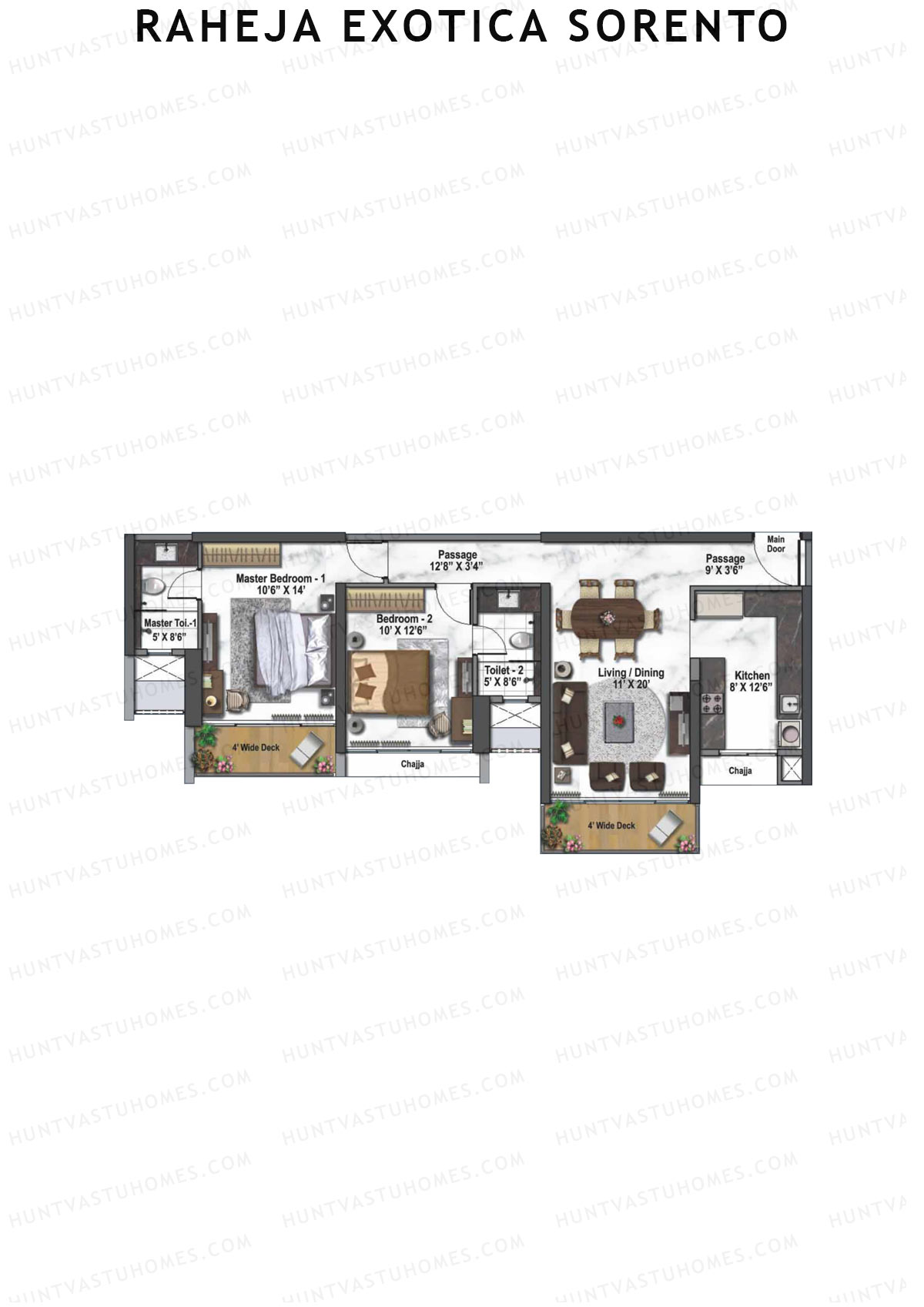 Raheja Exotica Sorento Tower A Unit 5 Floor Plan