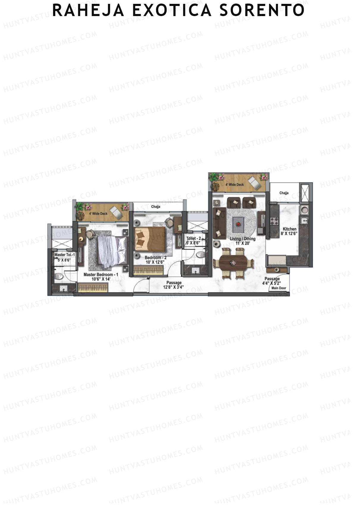 Raheja Exotica Sorento Tower A Unit 6 Floor Plan