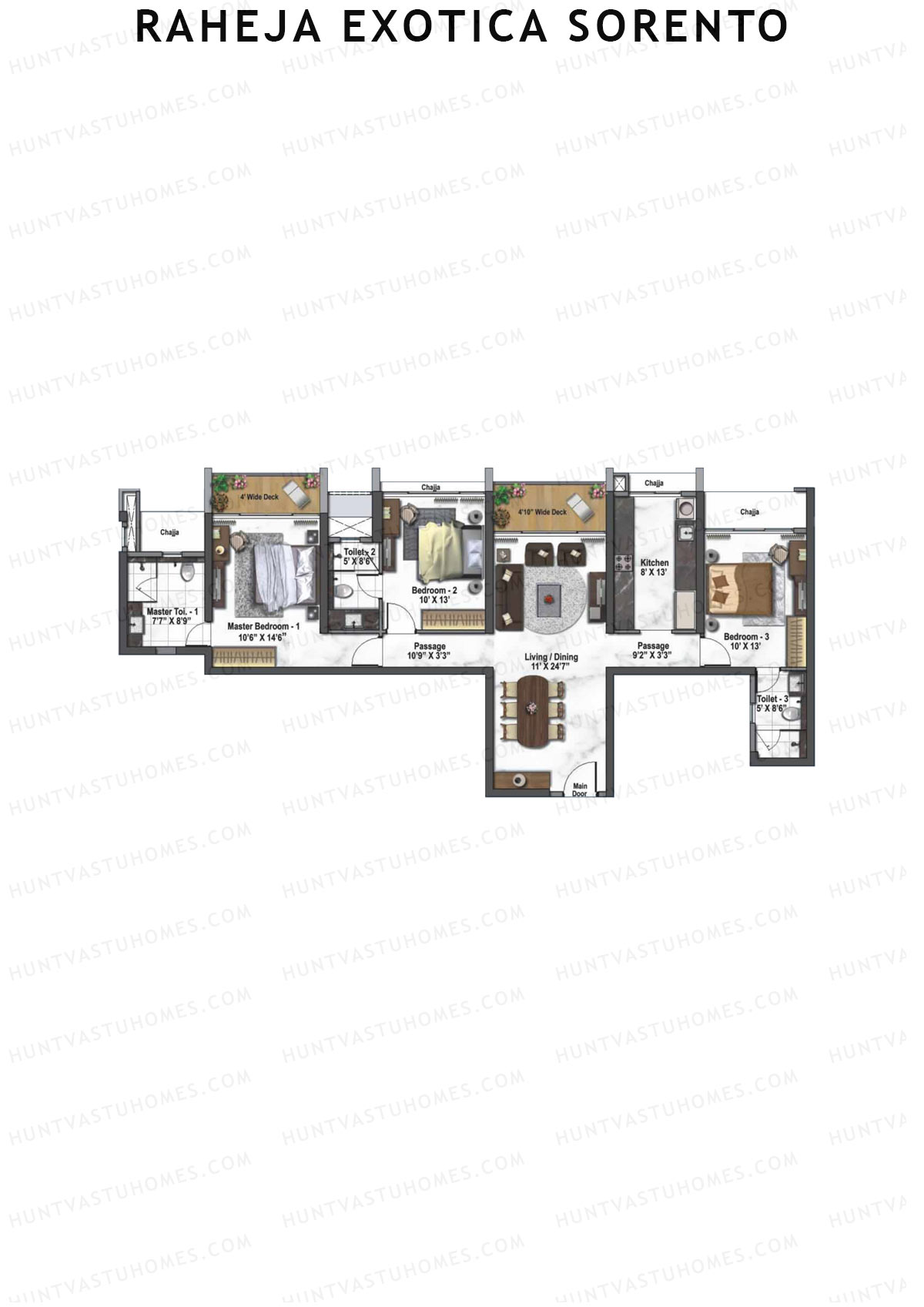 Raheja Exotica Sorento Tower A Unit 7 Floor Plan