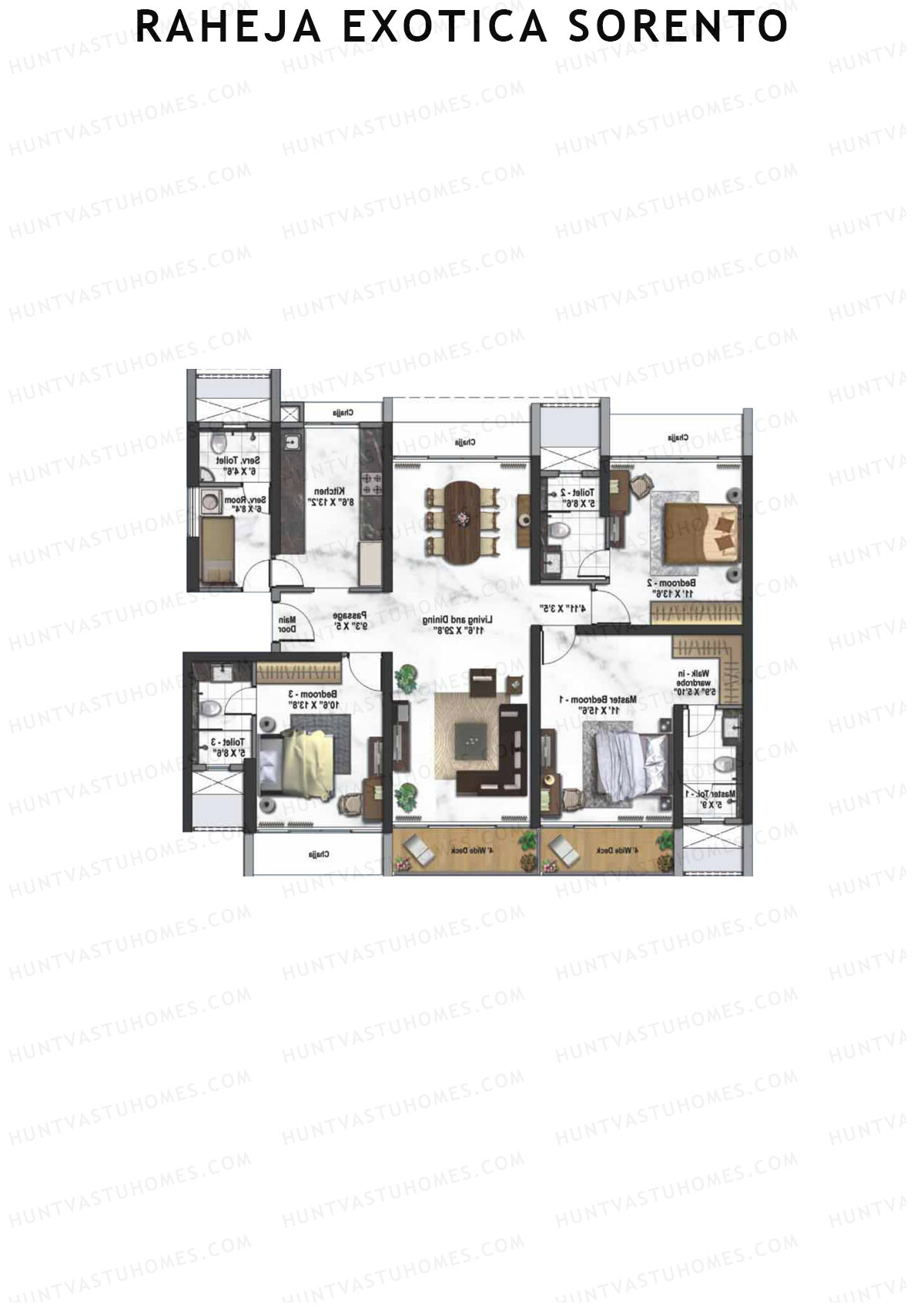 Raheja Exotica Sorento Tower B Unit 1 Floor Plan