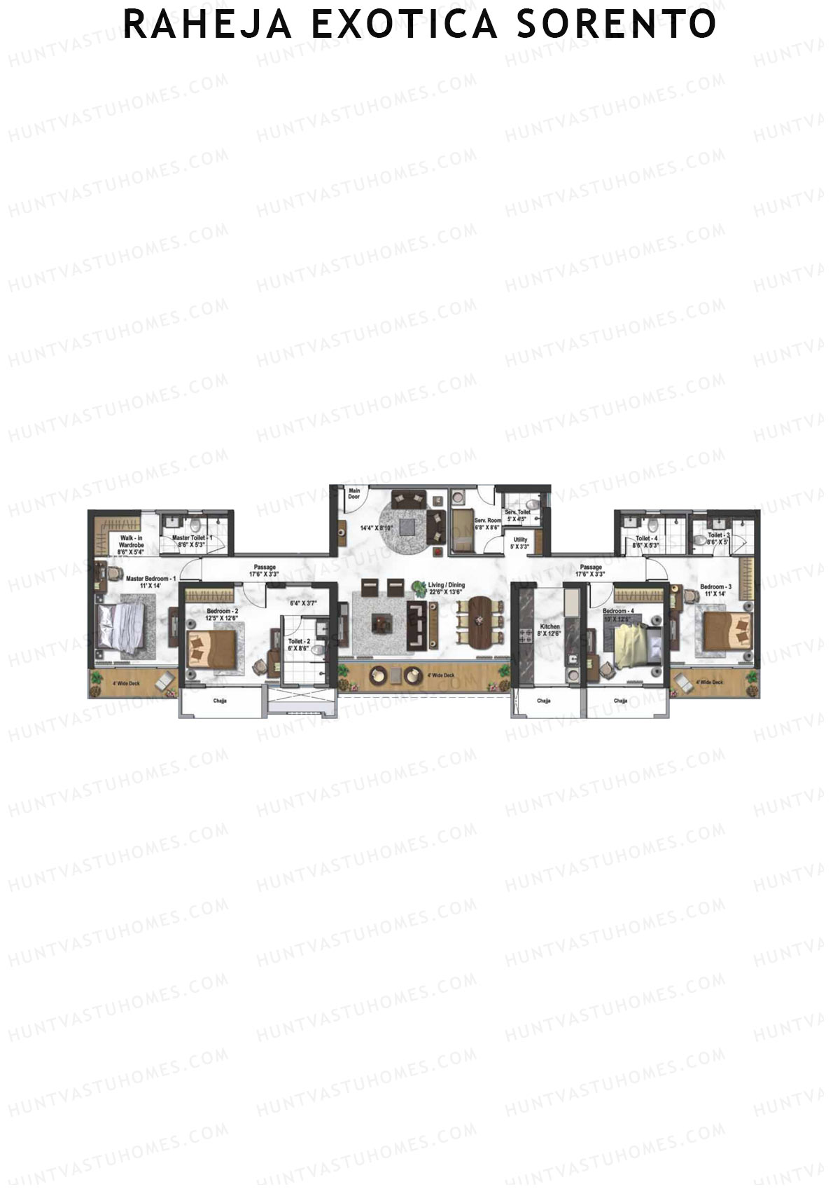 Raheja Exotica Sorento Tower B Unit 2 Floor Plan