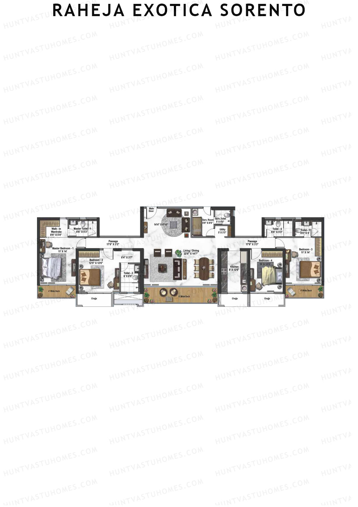 Raheja Exotica Sorento Tower B Unit 2 Floor Plan