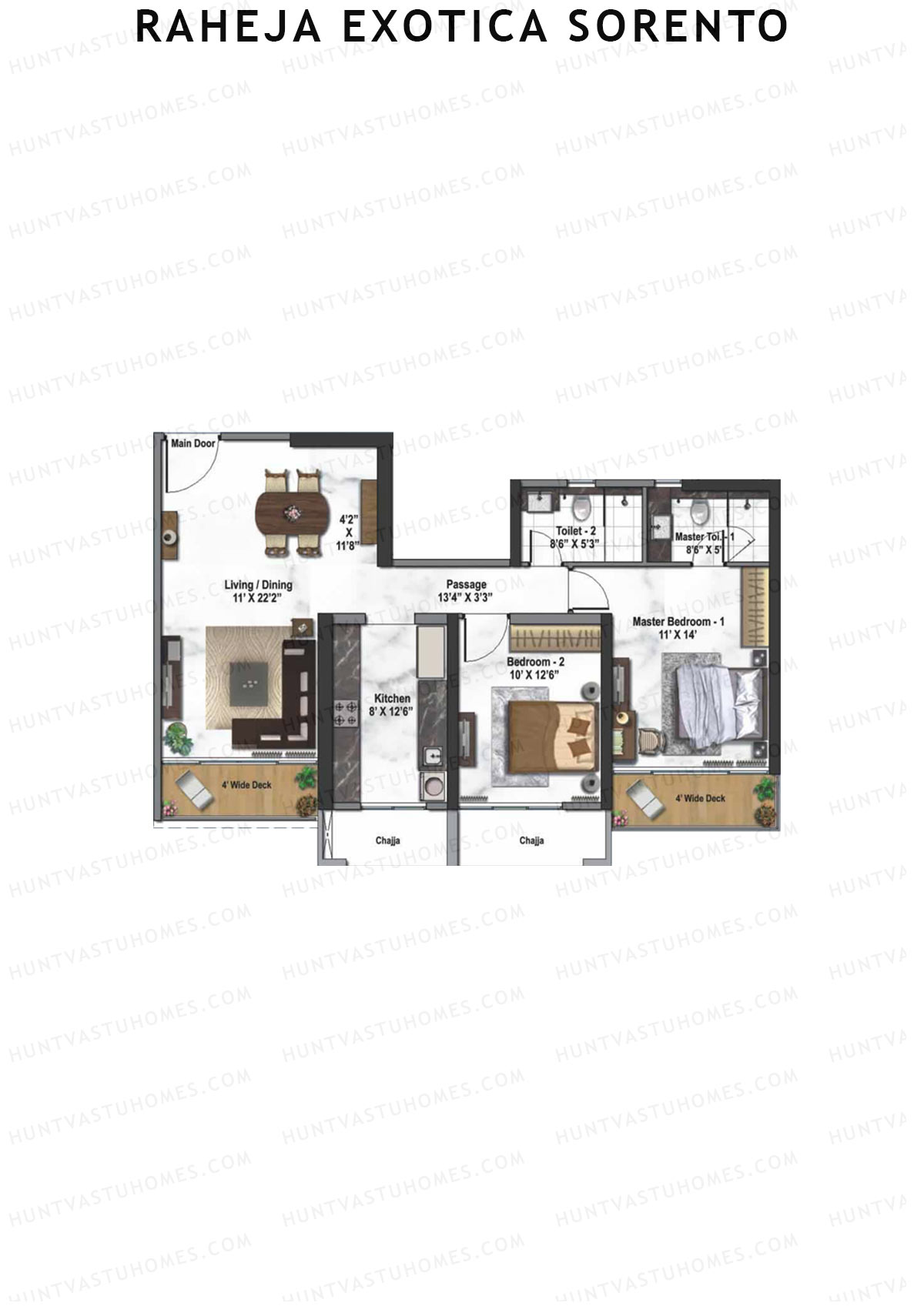 Raheja Exotica Sorento Tower B Unit 2 Floor Plan