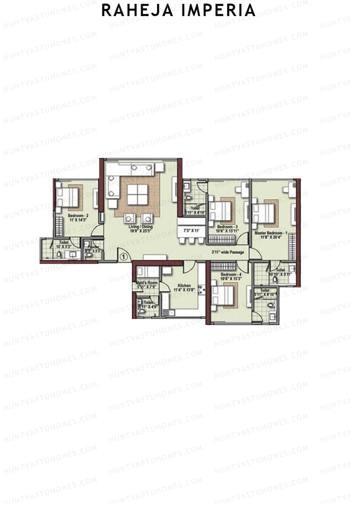 Raheja Imperia Wing A Unit 1 Floor Plan