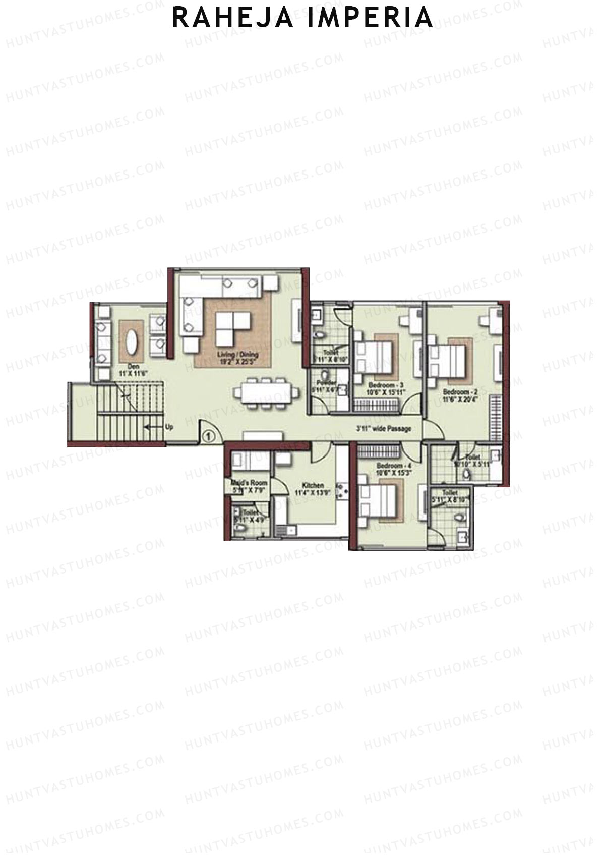 Raheja Imperia Wing A Unit 1 (Duplex ) Floor Plan