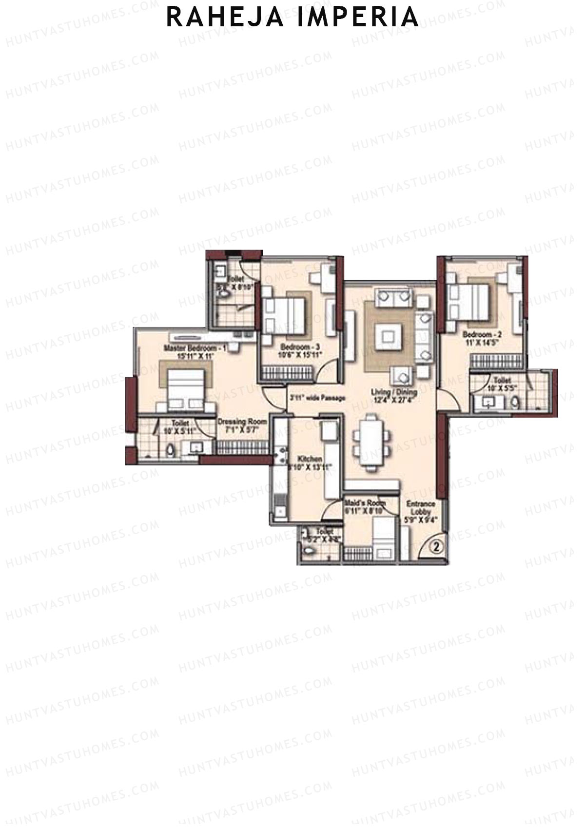 Raheja Imperia Wing A Unit 2 Floor Plan
