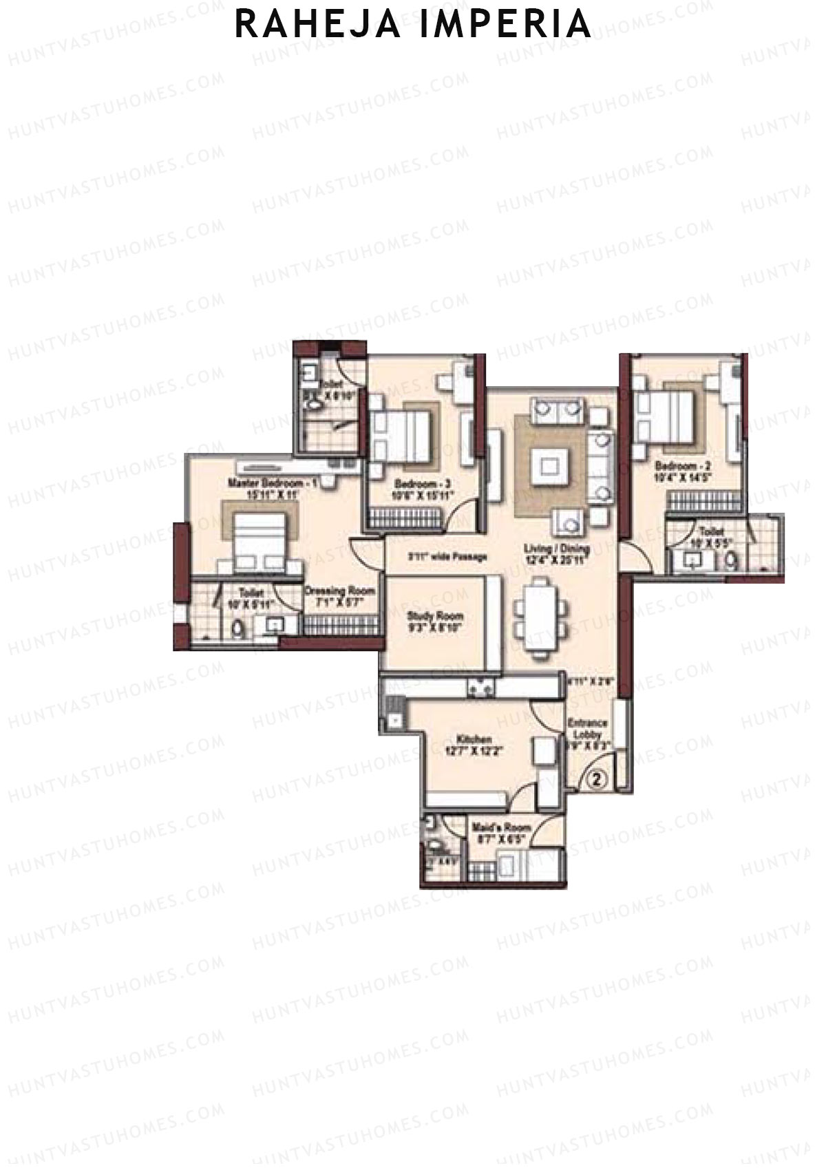 Raheja Imperia Wing A Unit 2 Floor Plan