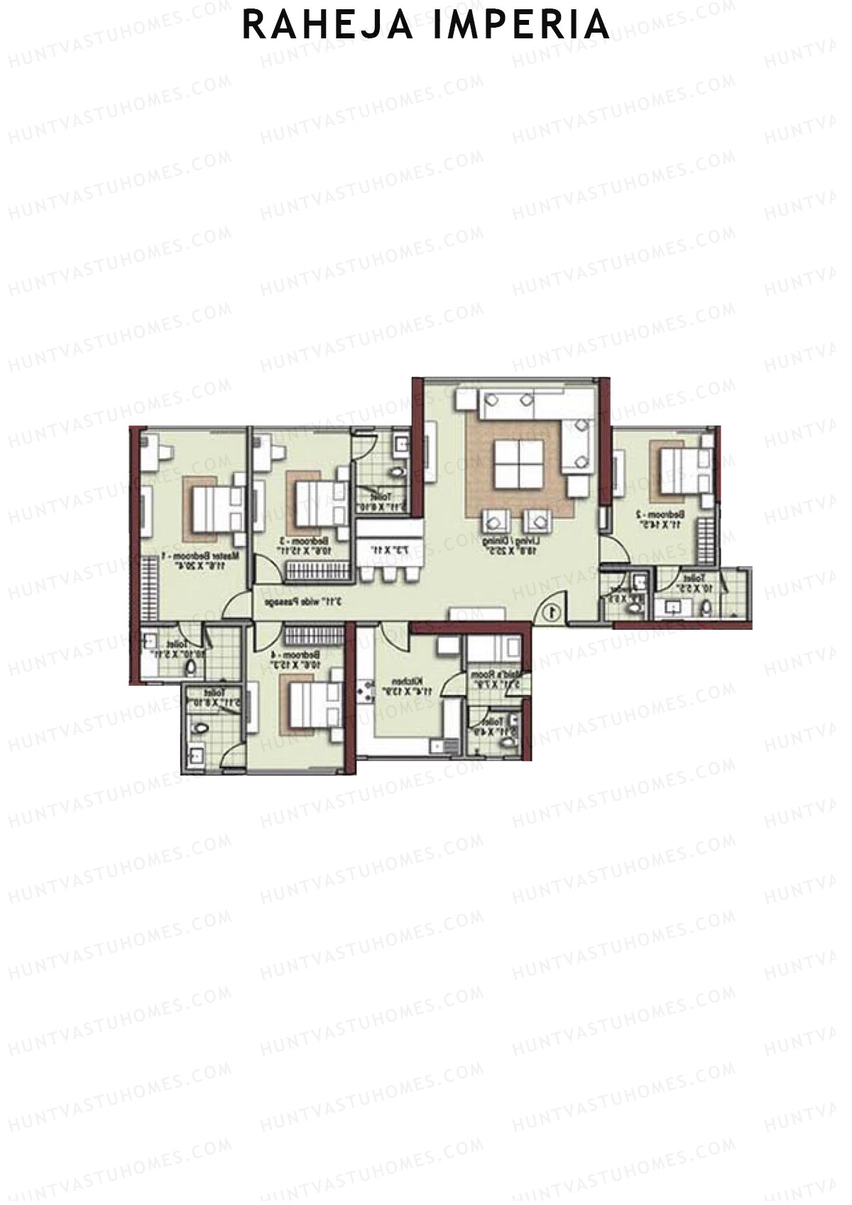 Raheja Imperia Wing B Unit 1 Floor Plan