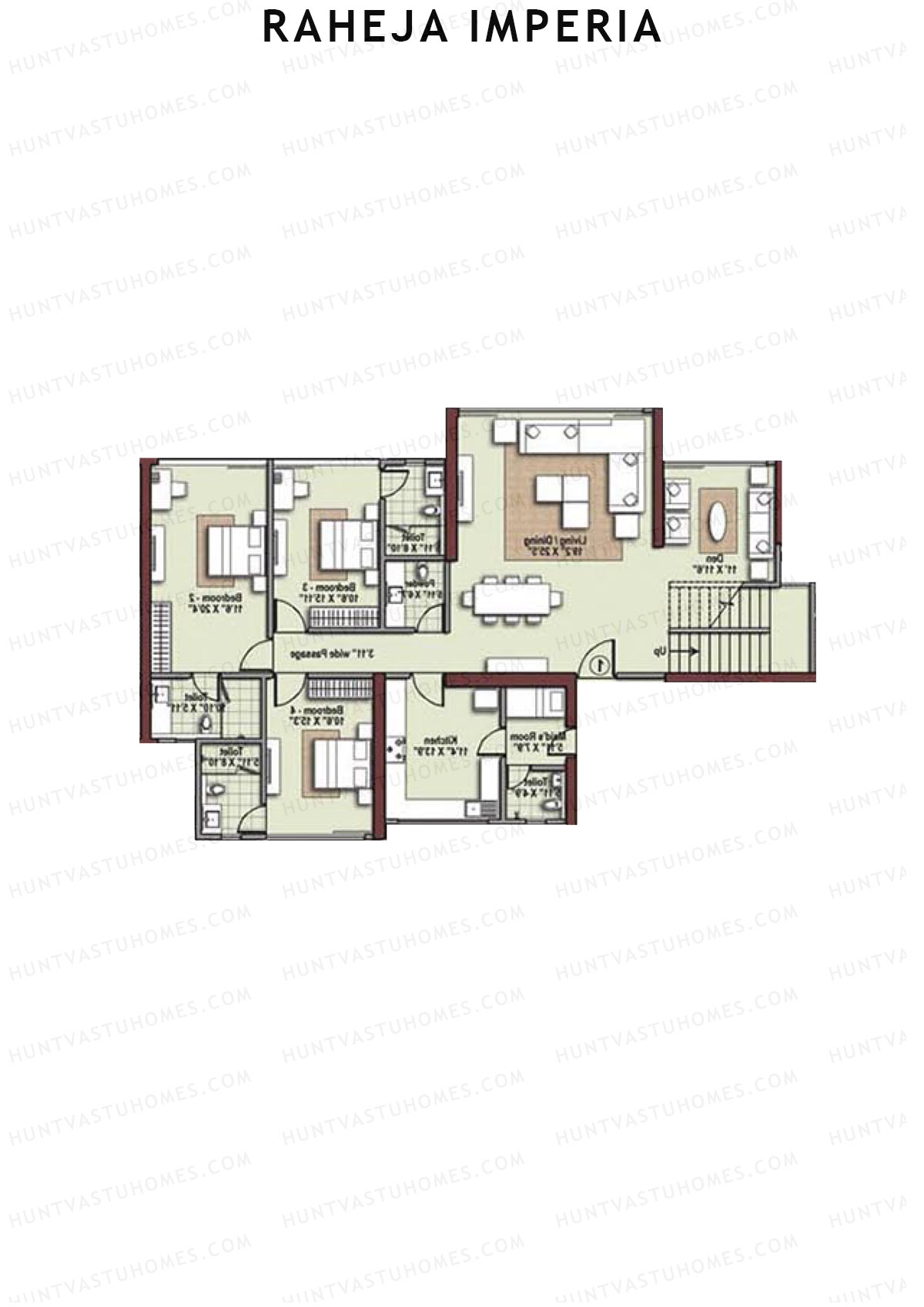 Raheja Imperia Wing B Unit 1 (Duplex ) Floor Plan