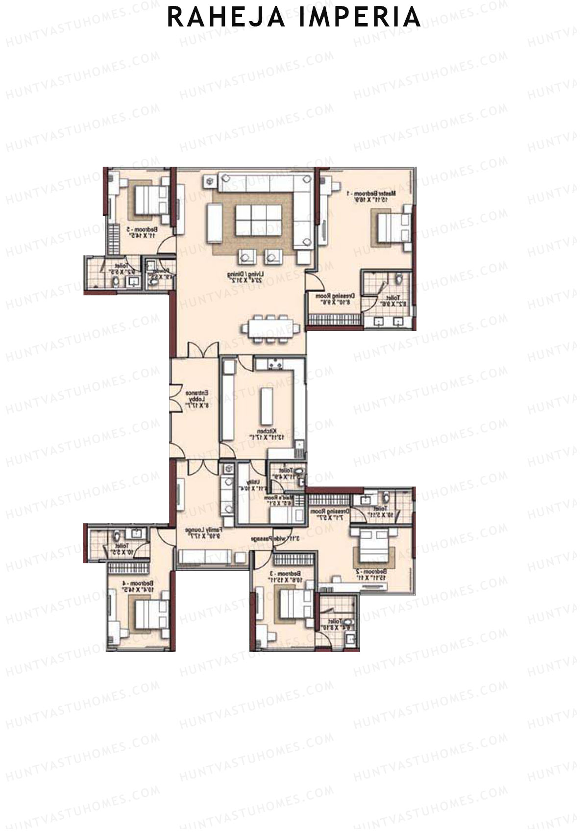 Raheja Imperia Wing B Unit 2  Floor Plan