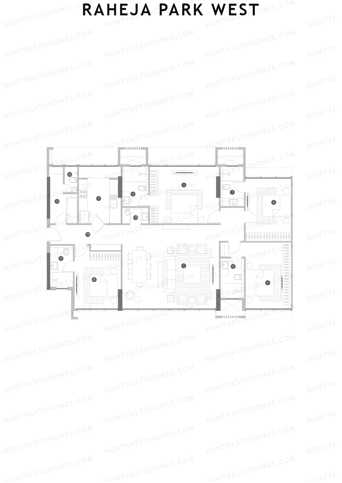 Raheja Park West Wing A Unit 1 Floor Plan