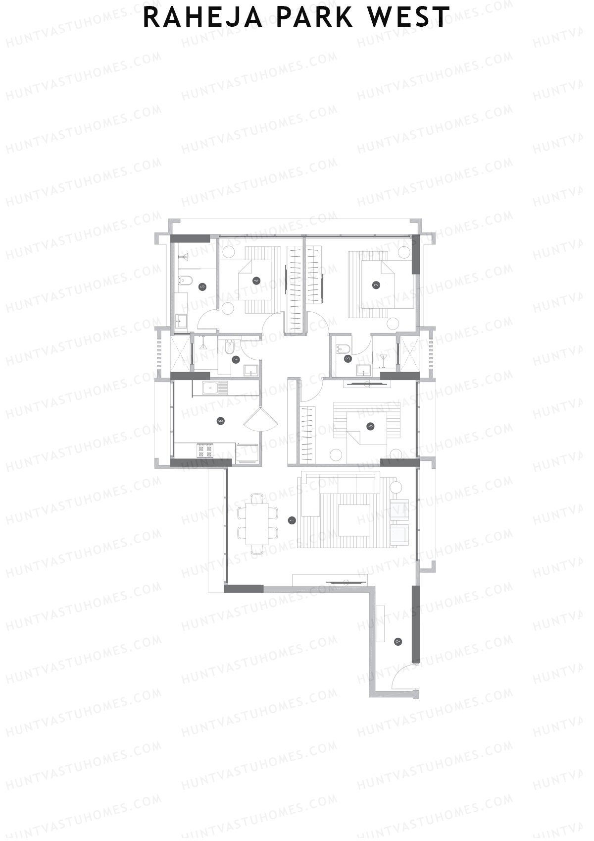 Raheja Park West Wing A Unit 3 Floor Plan