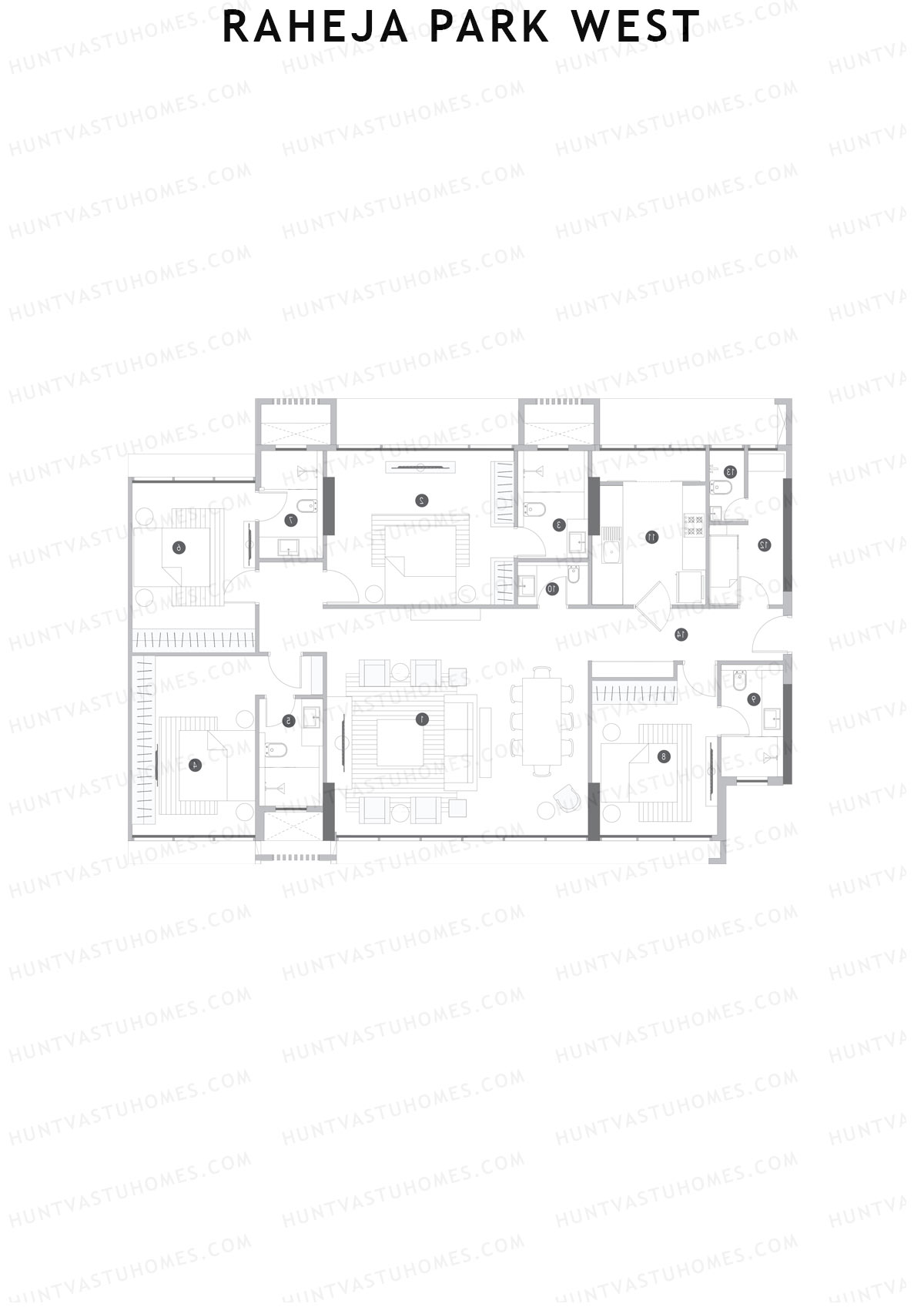 Raheja Park West Wing B Unit 1 Floor Plan