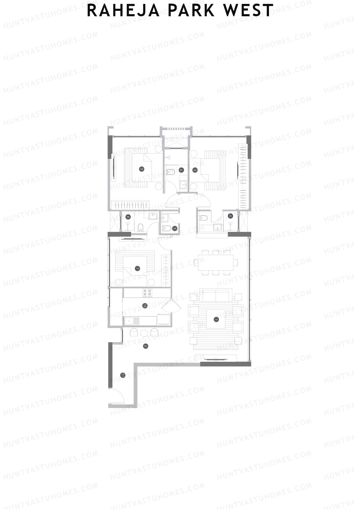 Raheja Park West Wing B Unit 2 Floor Plan