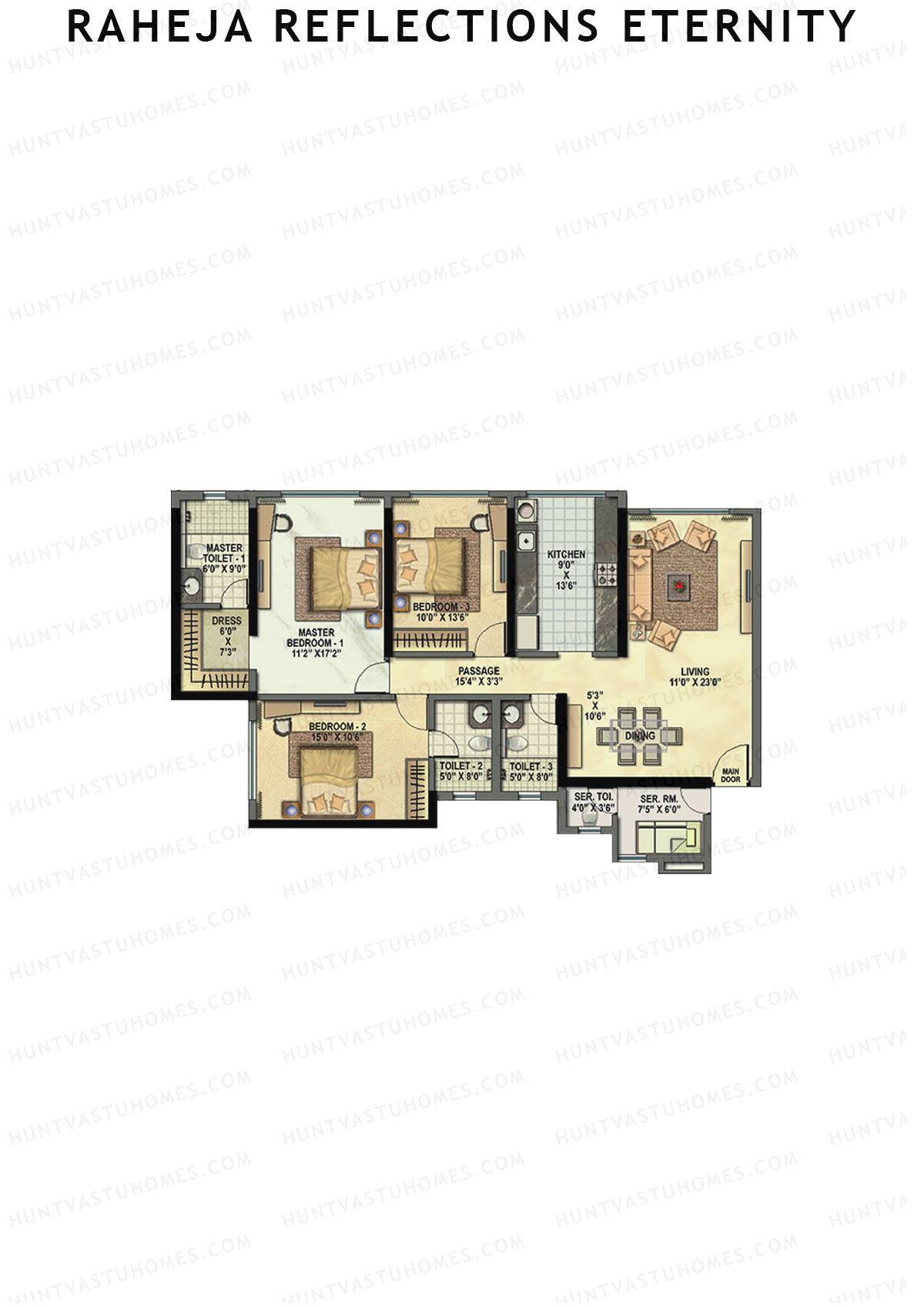 Raheja Reflections Eternity Wing A Unit 1 Floor Plan