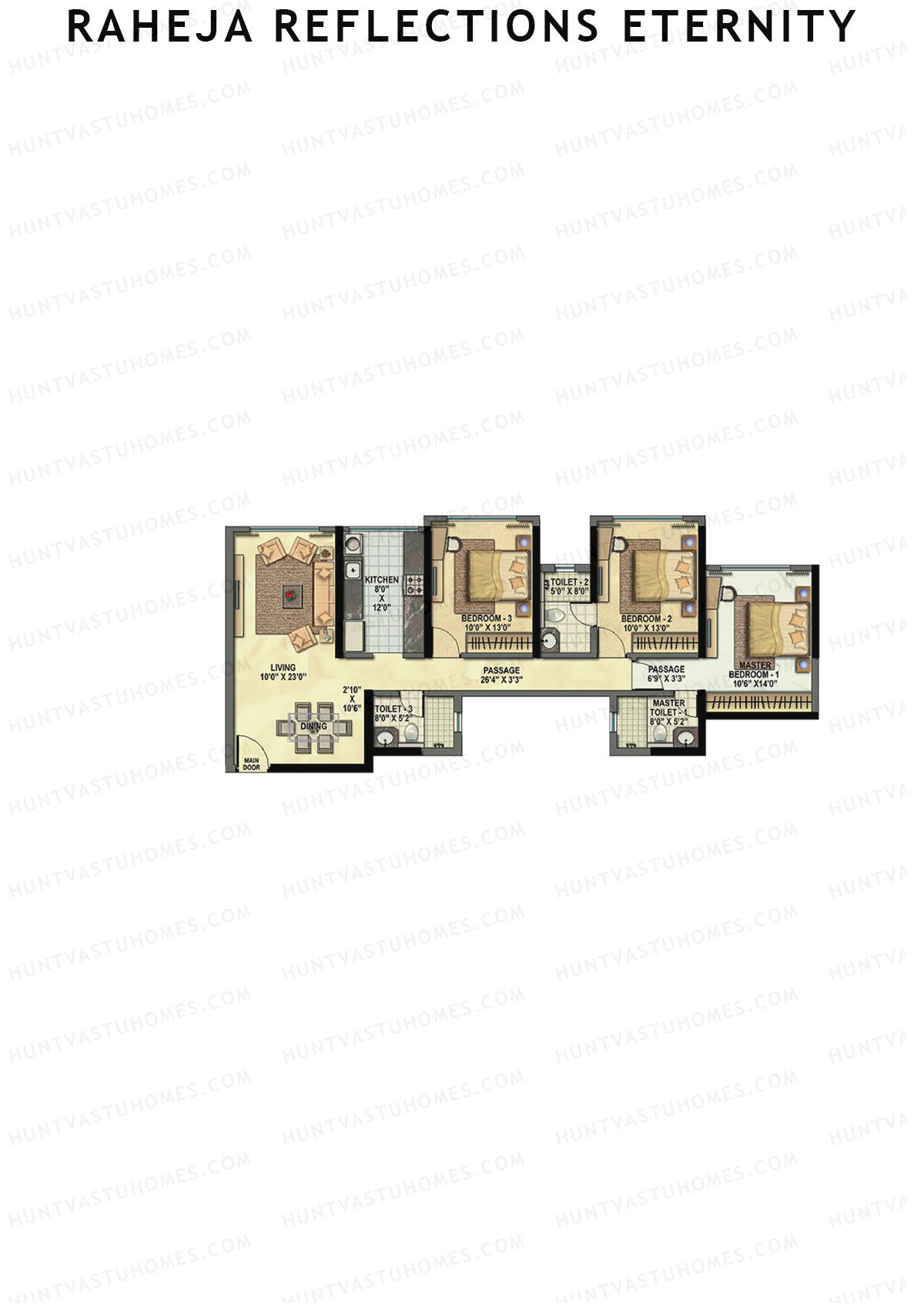 Raheja Reflections Eternity Wing A Unit 2 Floor Plan