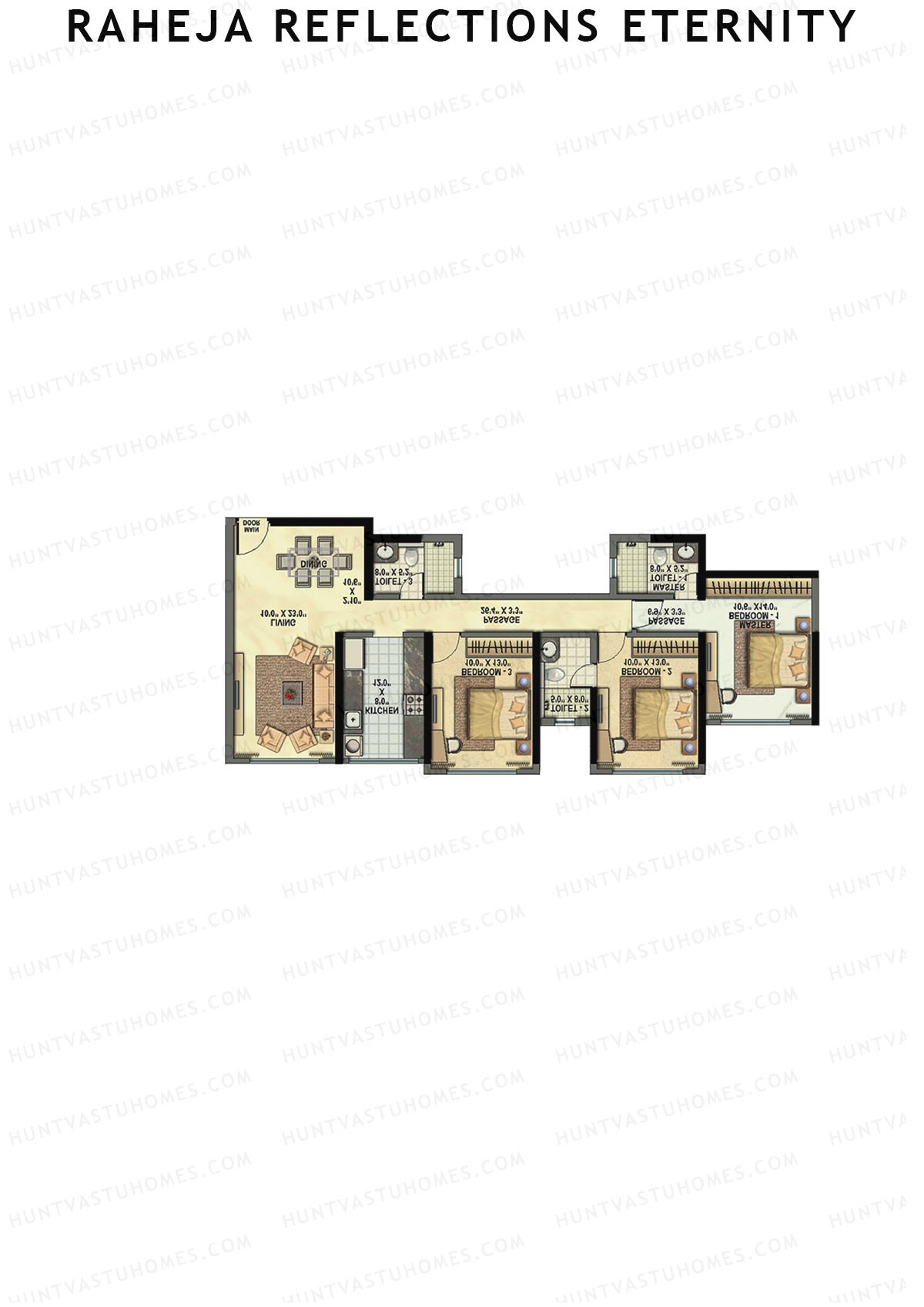 Raheja Reflections Eternity Wing A Unit 3 Floor Plan