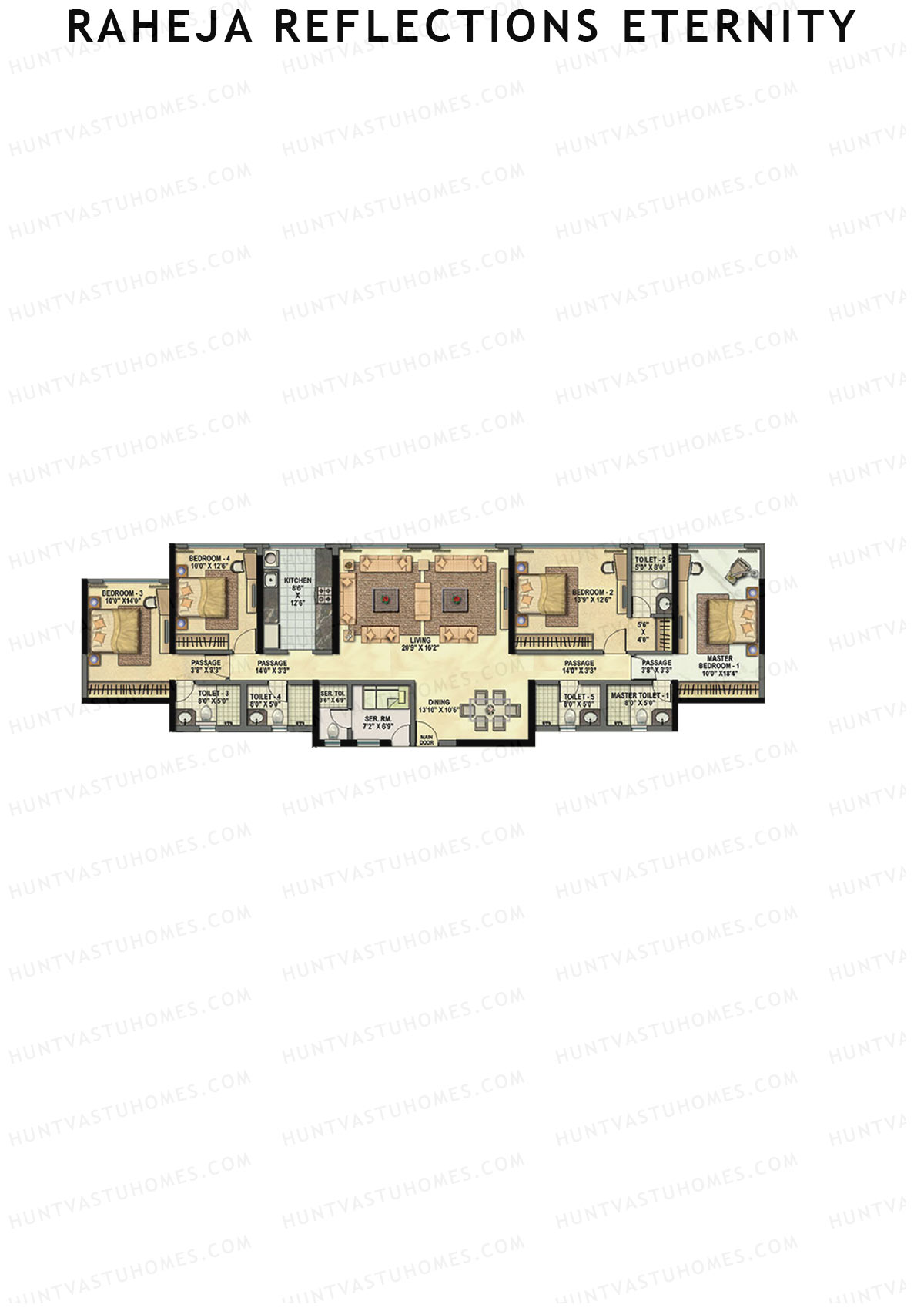 Raheja Reflections Eternity Wing B Unit 1 Floor Plan