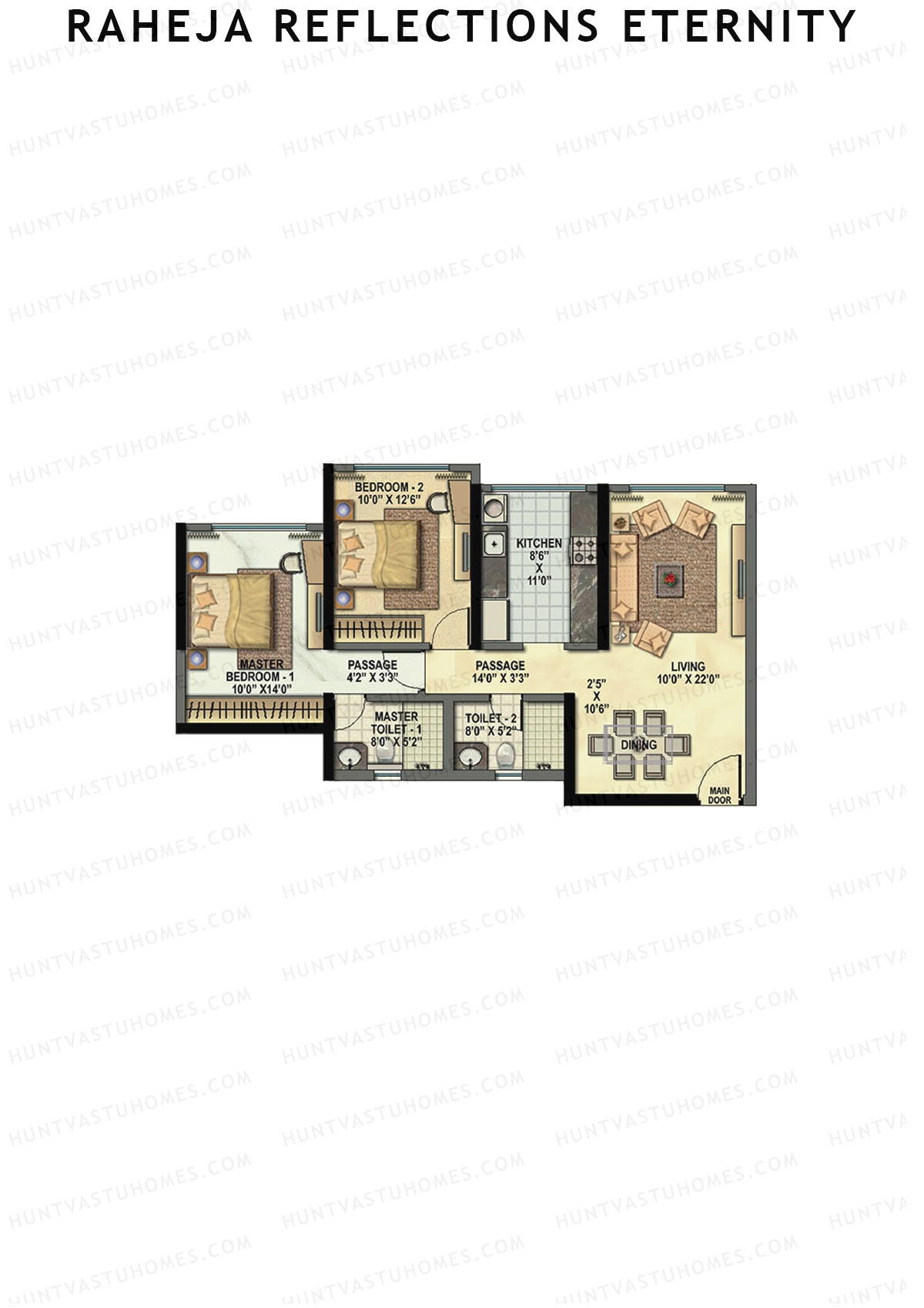 Raheja Reflections Eternity Wing B Unit 1 Floor Plan