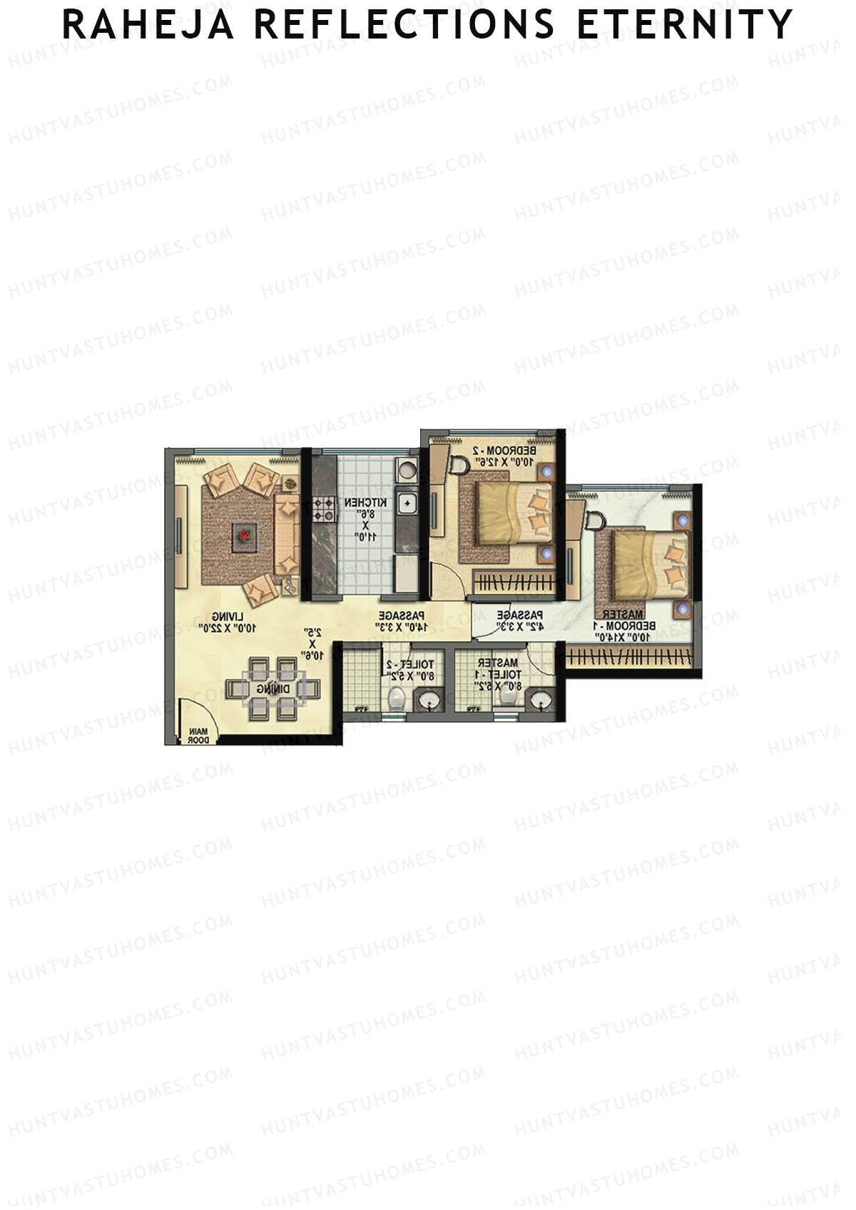 Raheja Reflections Eternity Wing B Unit 2 Floor Plan